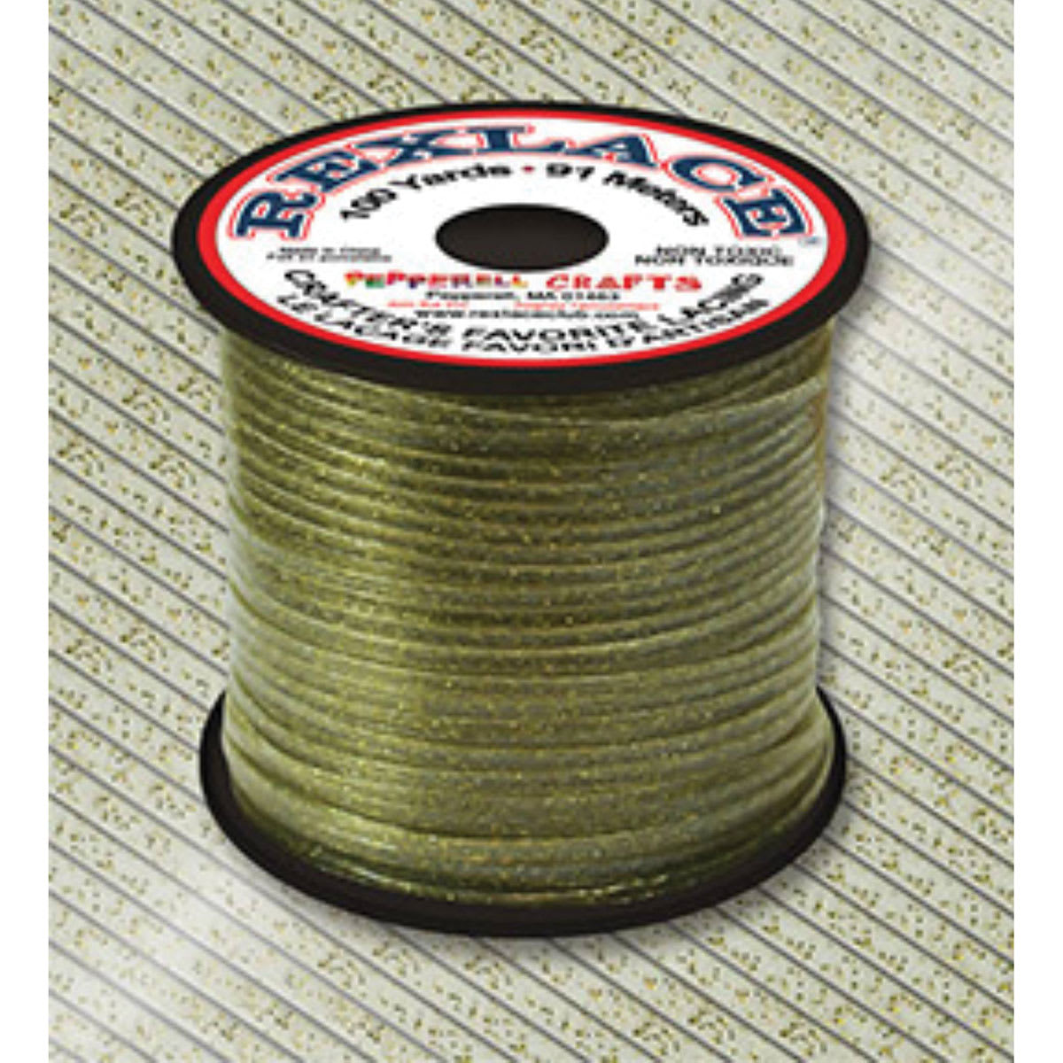 Pepperell Rexlace Plastic Lacing - 100 yards, Gold Sparkle