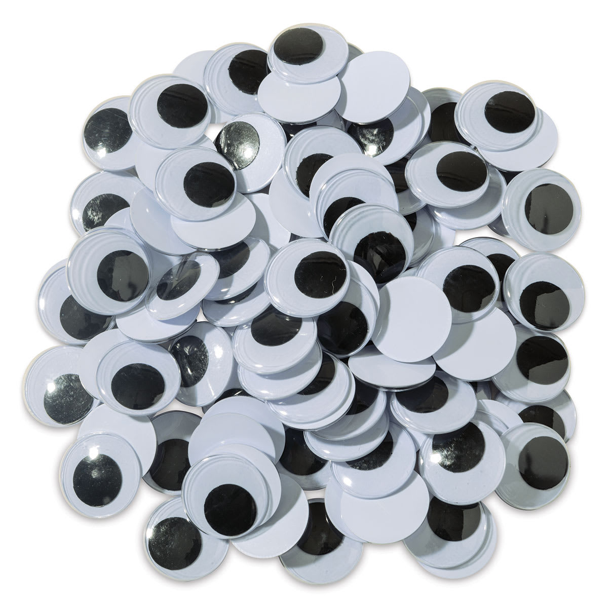 Creativity Street Wiggle Eyes - Black, 20 mm, Round, Package of 100