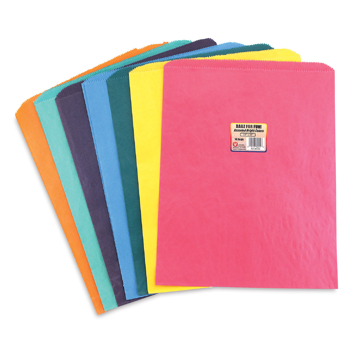 Hygloss Craft and Party Bags - 12" x 15", Large Flat Bags, Pkg of 14