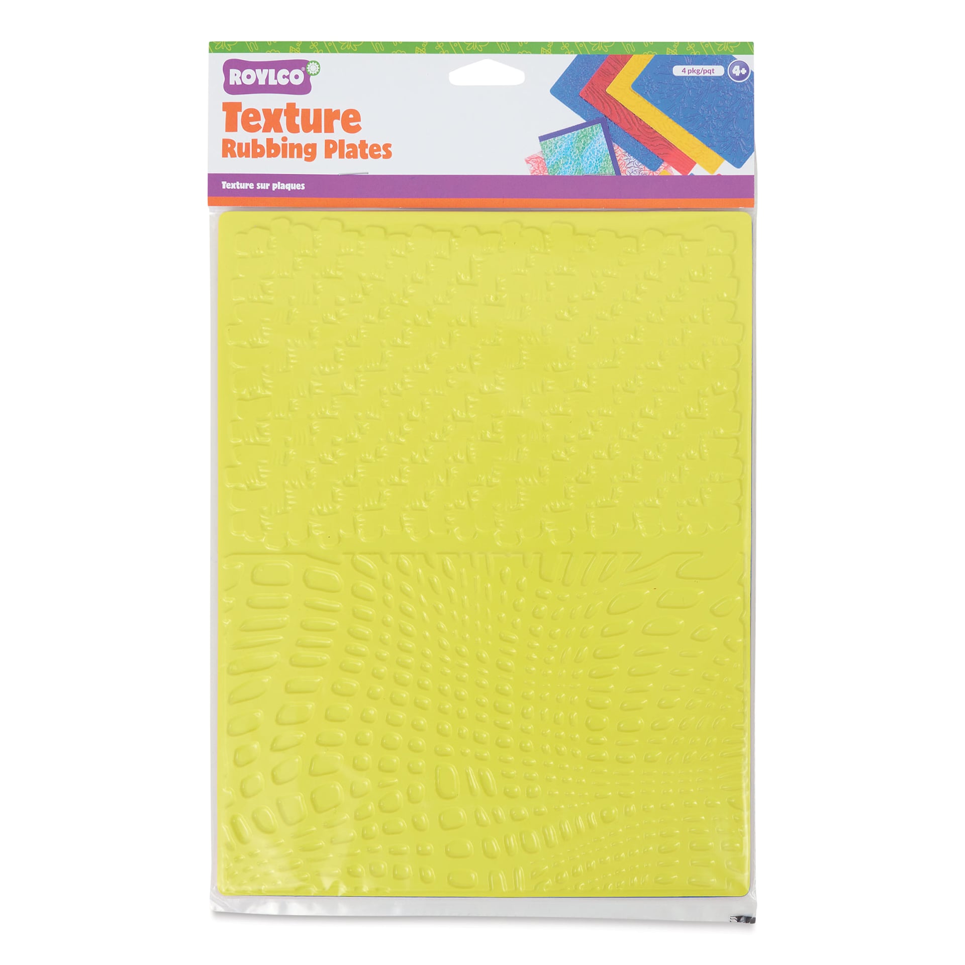 Roylco Rubbing Plates - Textures, Set of 4, front of the packaging