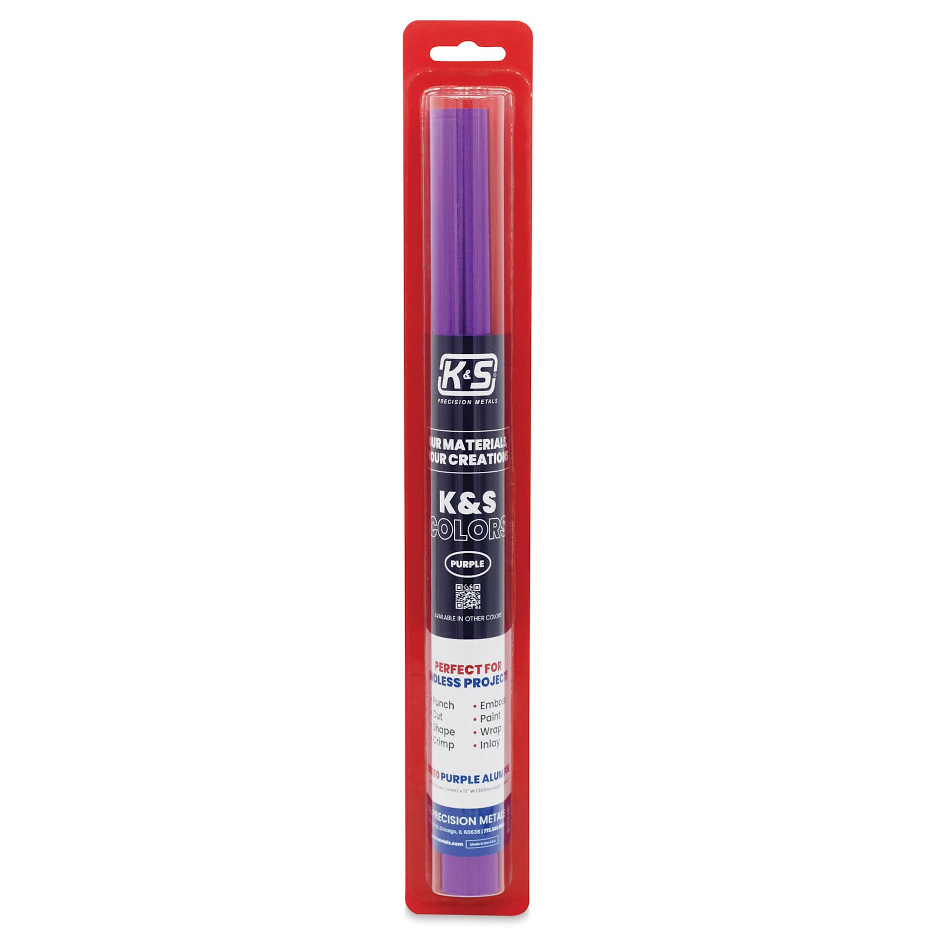 K&S Colors Aluminum Foil Roll - Purple, 12" x 24"