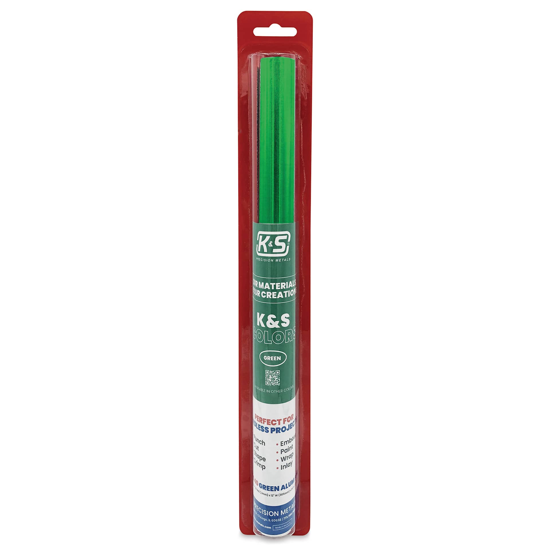 K&S Colors Aluminum Foil Roll - Green, 12" x 24"