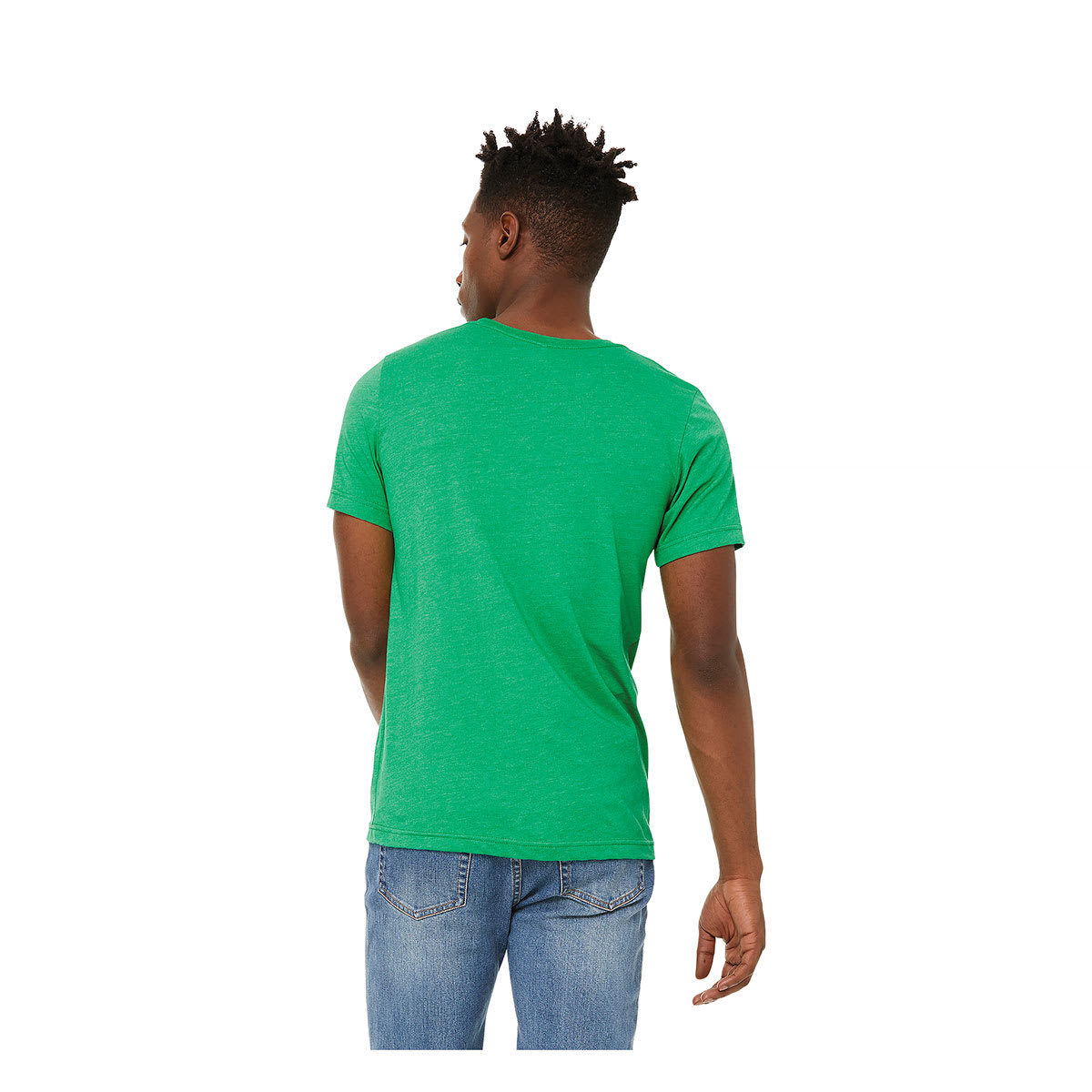 Bella Canvas Unisex T-shirt - Kelly Heather, Medium - on person, back