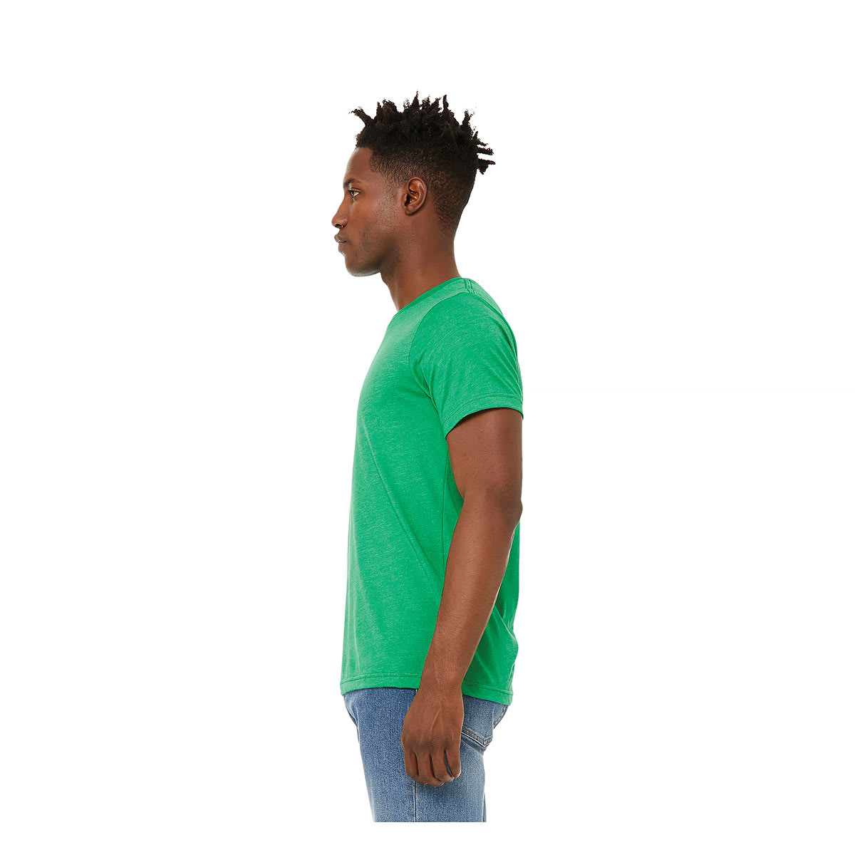 Bella Canvas Unisex T-shirt - Kelly Heather, Large - on person, side