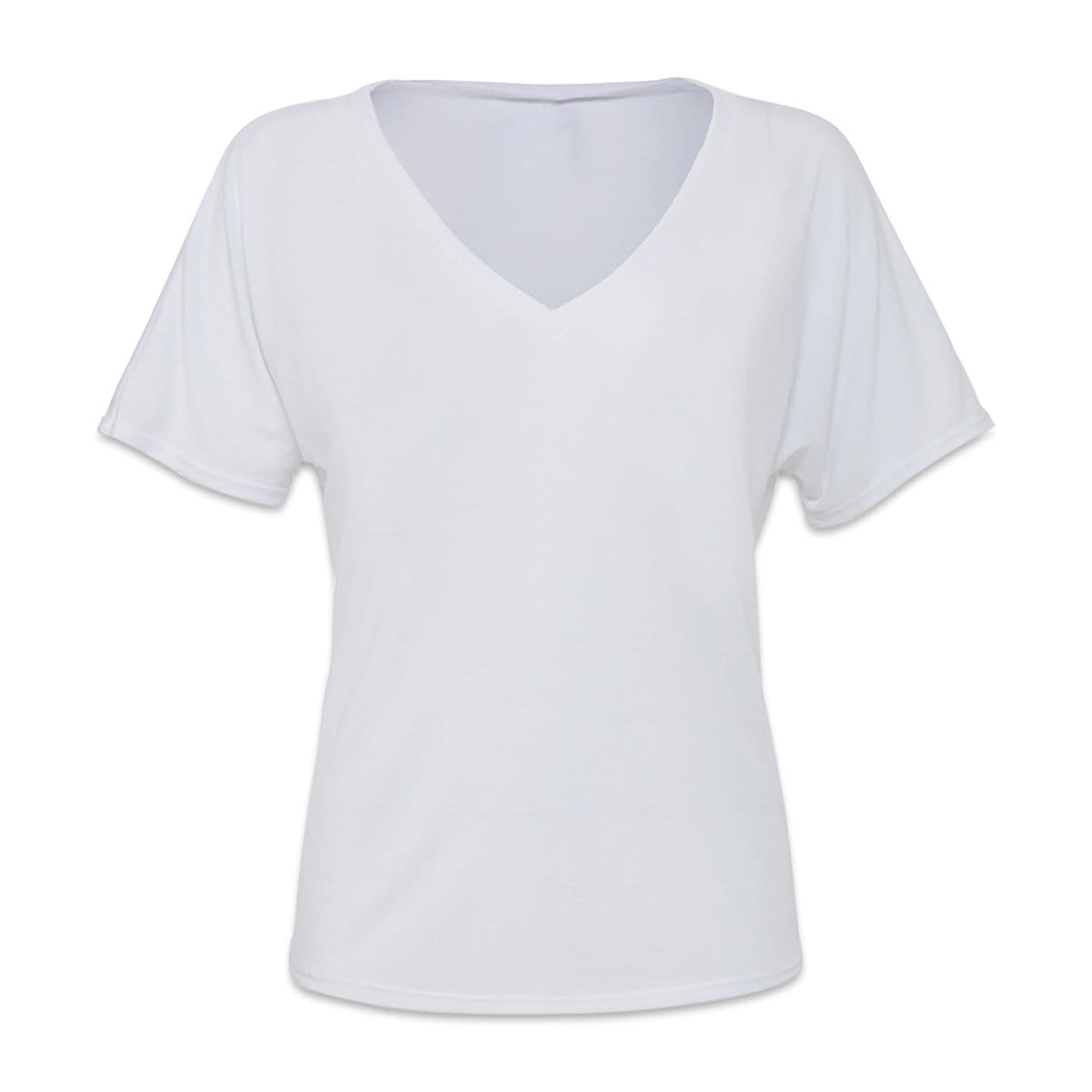 Bella Canvas Slouchy V-neck T-shirt - Front of White Shirt

