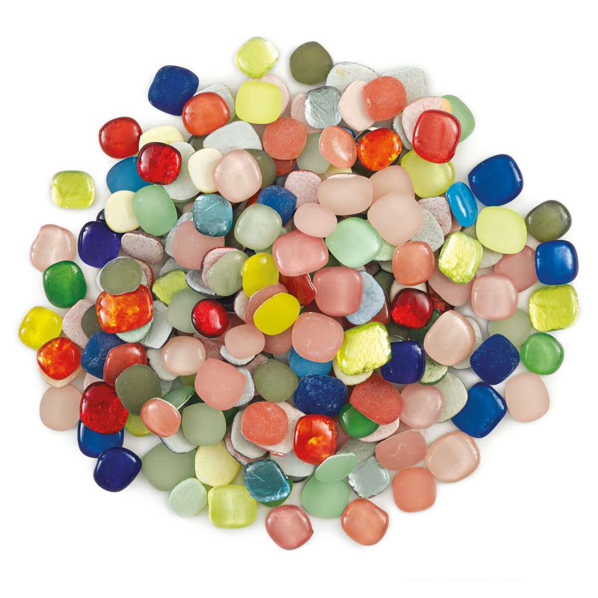 Mosaic Mercantile Glass Pebble Tiles - Royals Mix, 3 lb, out of packaging
