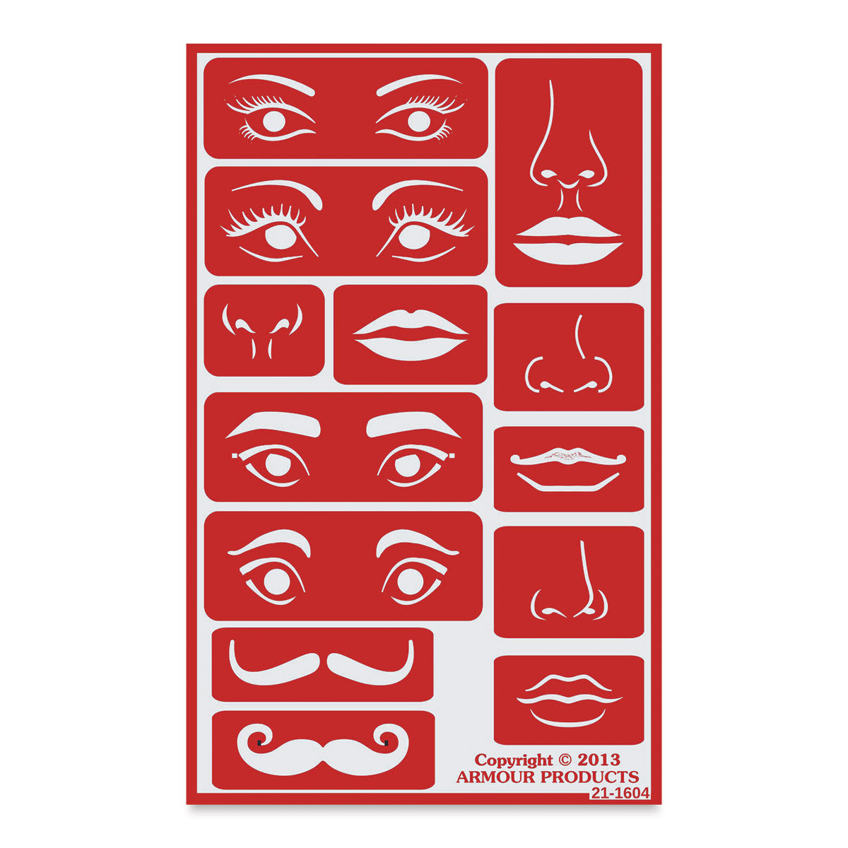 Armour Over ‘N’ Over Glass Etching Stencil - Face Elements