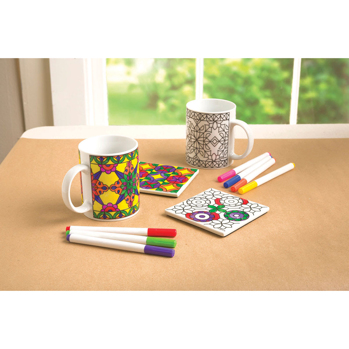 Hearthsong Color Mugs and Coasters Set