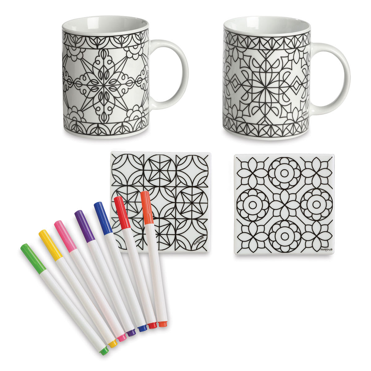 Hearthsong Color Mugs and Coasters Set