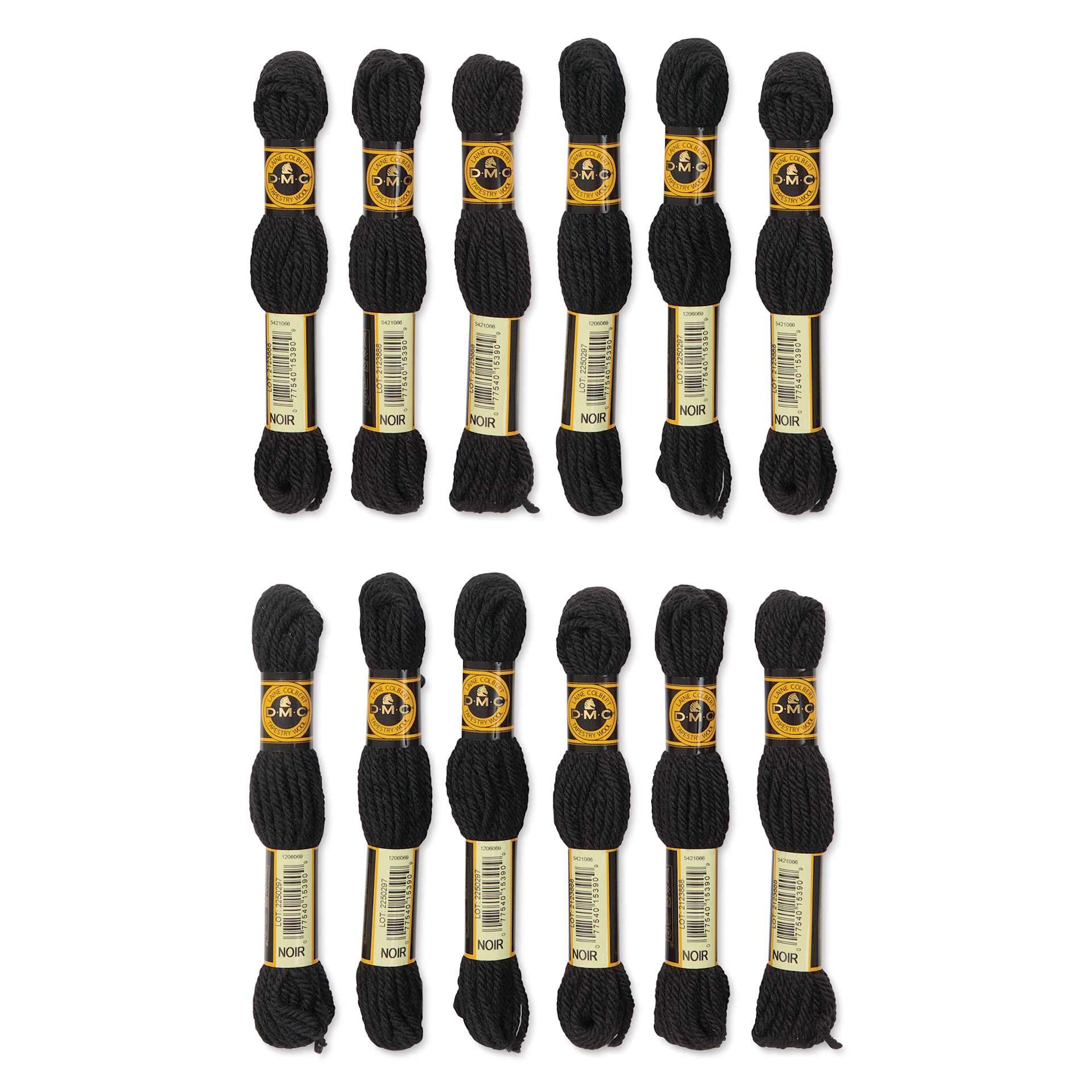 DMC Tapestry Wool - Ebony, 8 m, Set of 12
