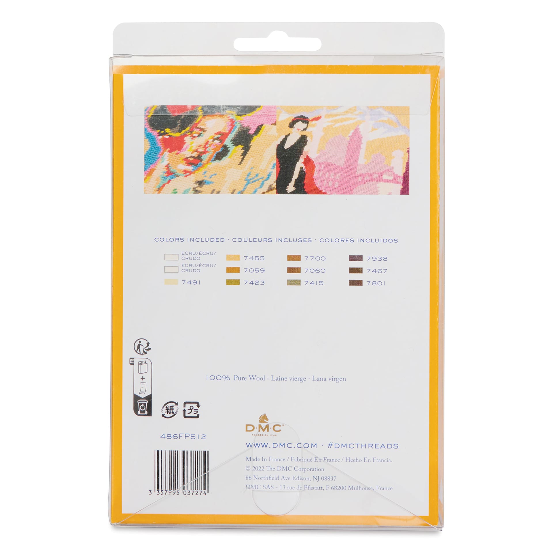 DMC Tapestry Wool - Earth Tones, 8 m, Set of 12 back of packaging