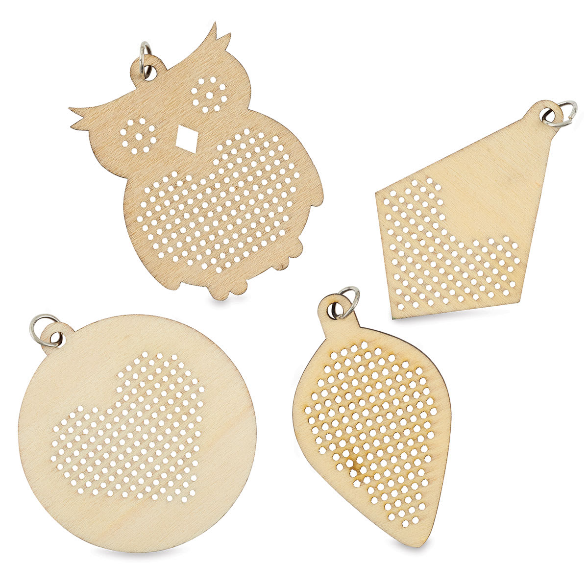 Cross Stitch Style Wood Charms Pack