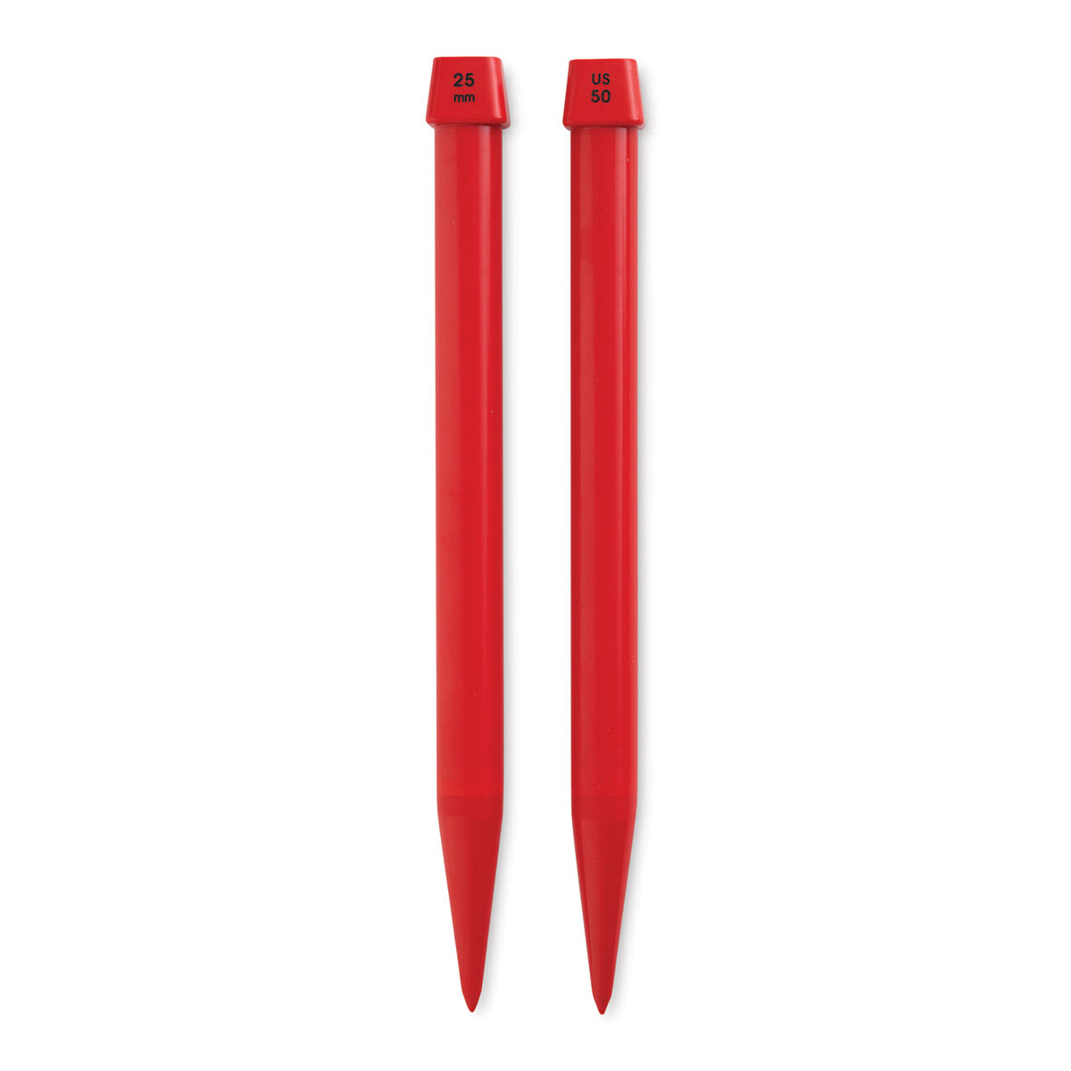 Lion Brand Single Point Knitting Needles - Size 50, 25 mm, Pkg of 2 (out of package)