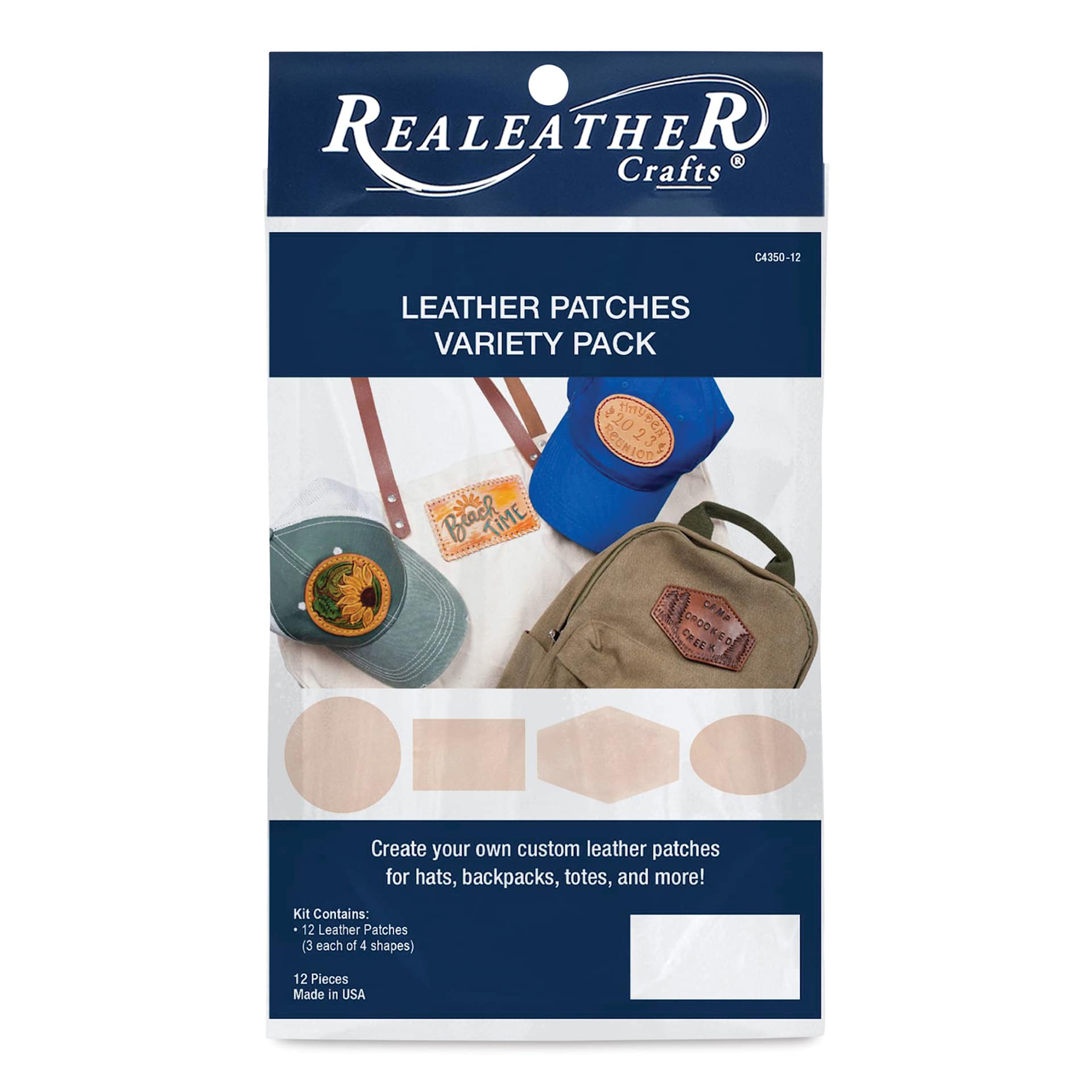 Realeather Leather Patches front of packaging