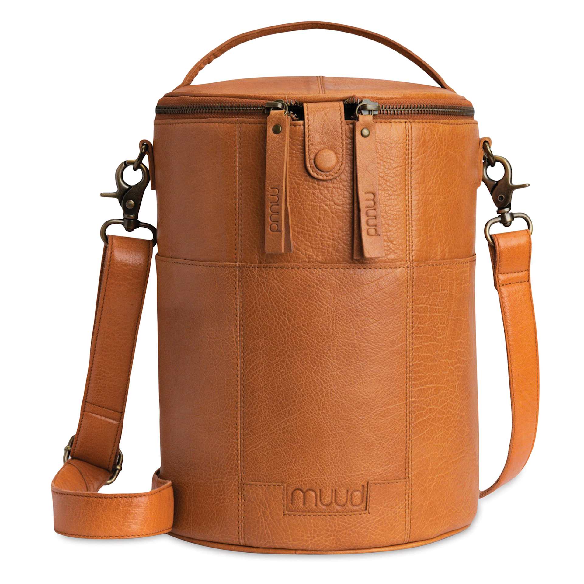 Muud Saturn XL Leather Needlework Project Bag - Brown