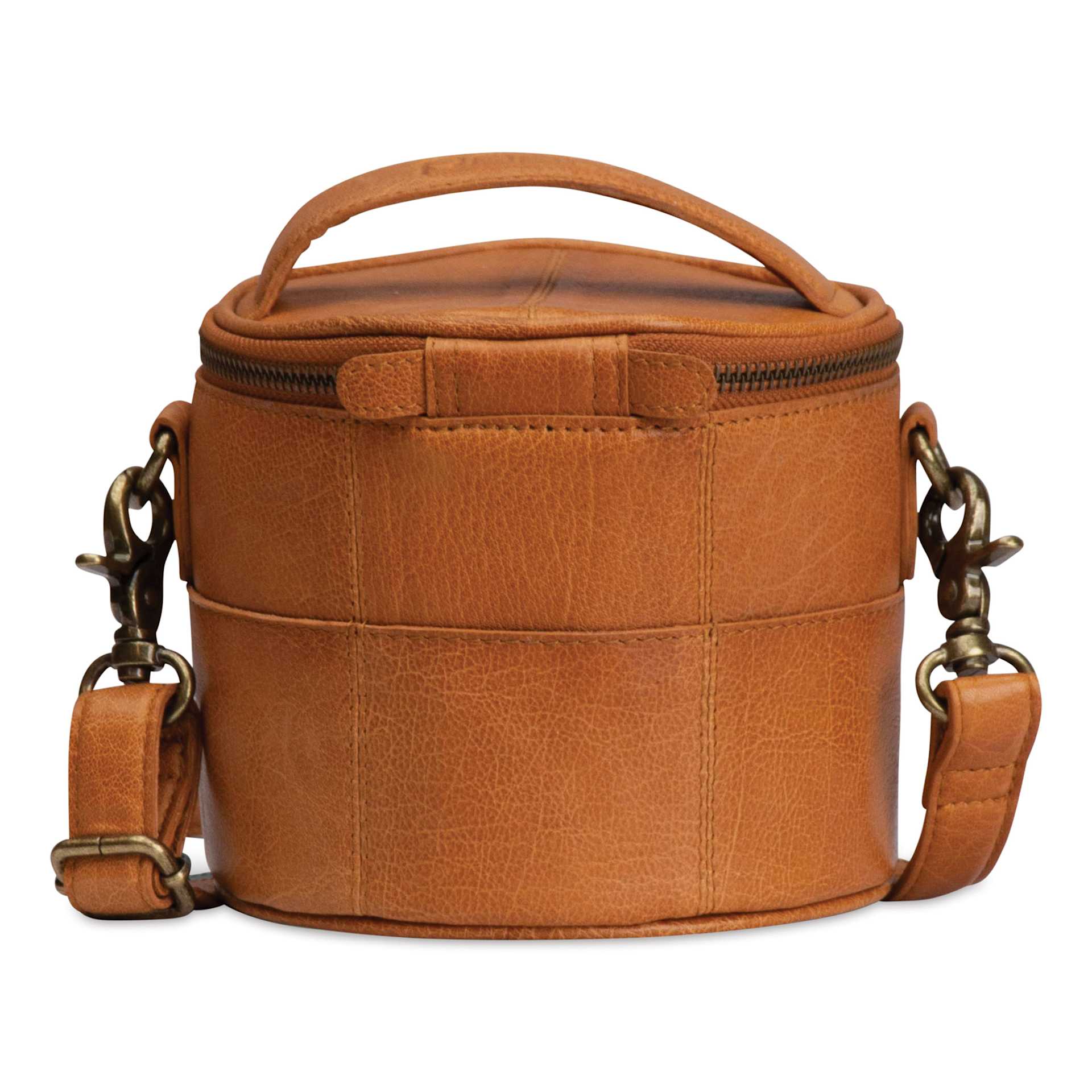 Muud Saturn Mini Leather Needlework Project Bag - Brown - back