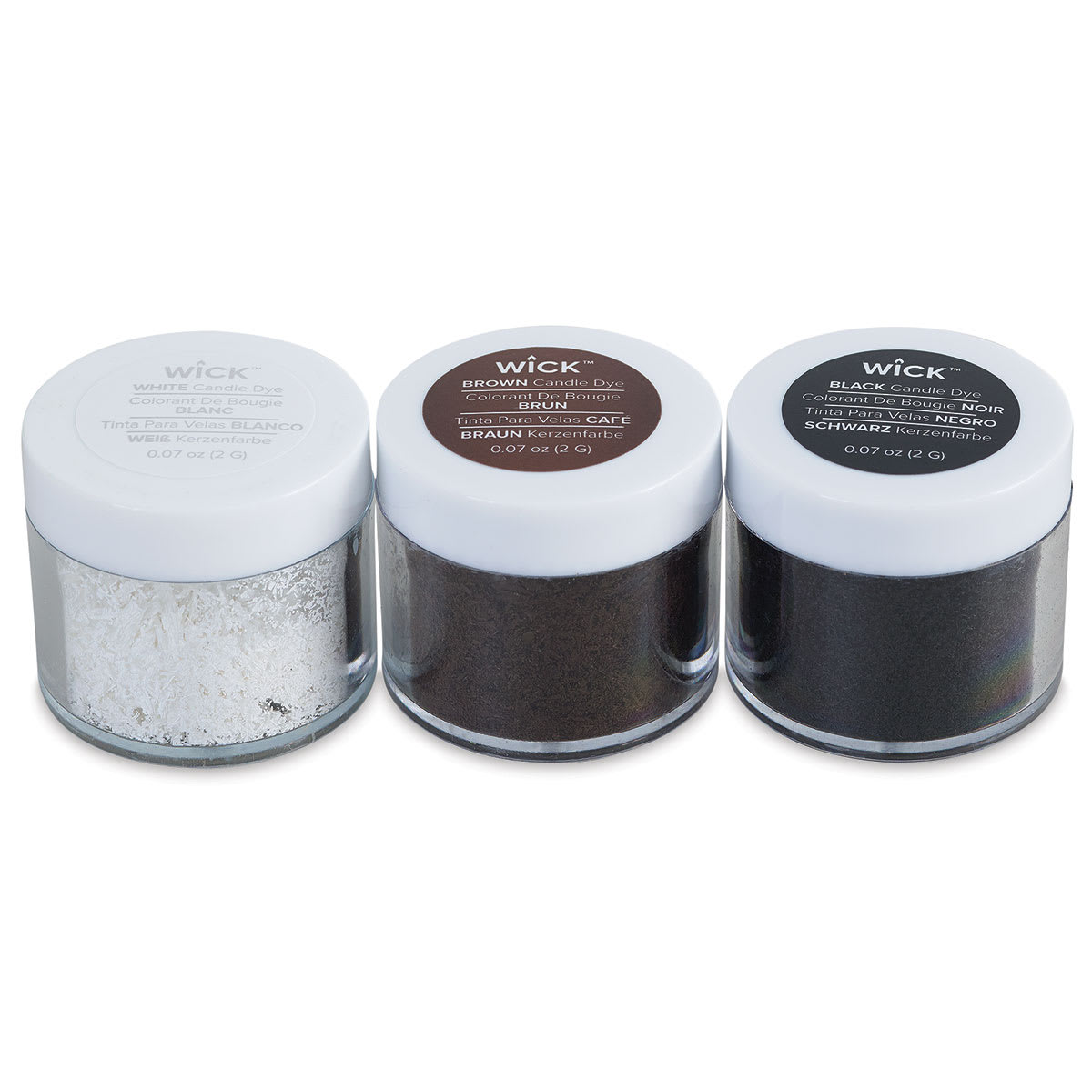 We R Memory Keepers Wick Candle Making Dyes - Jars of 3 Neutral Colors in row