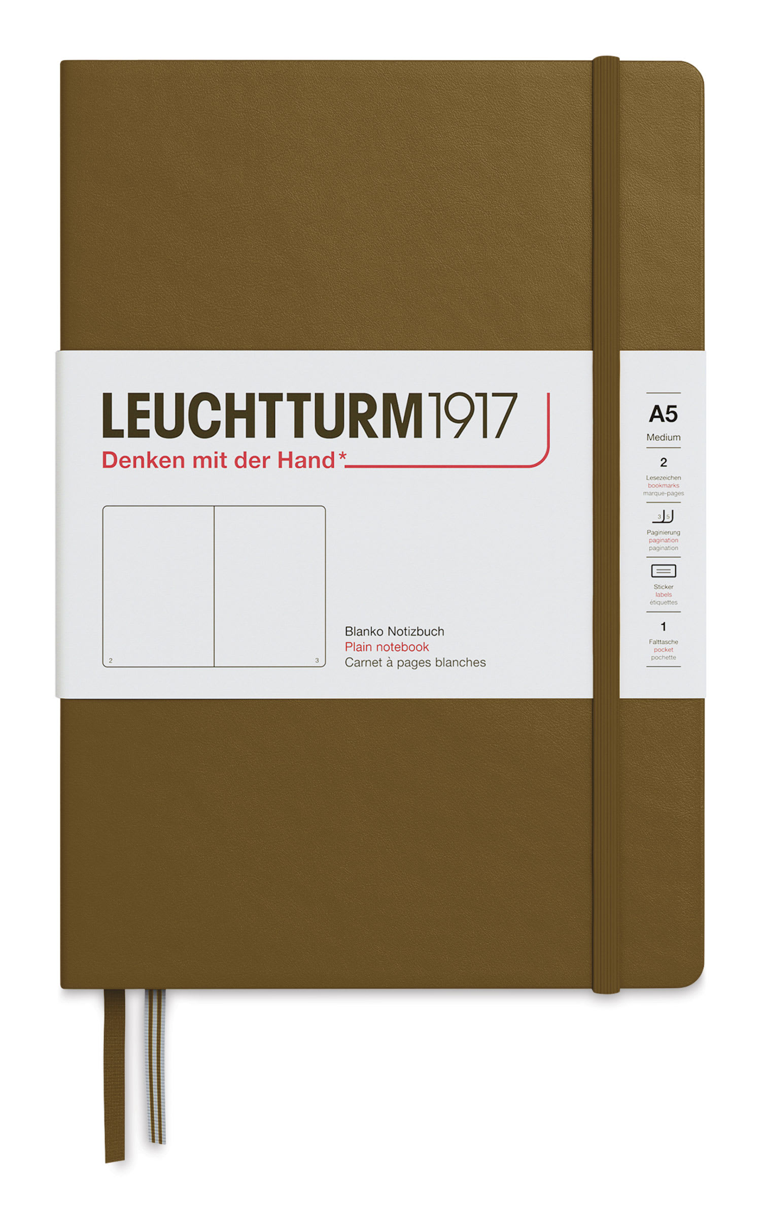 Leuchtturm1917 Blank Hardcover Notebook - Spice Brown, 5-3/4" x 8-1/4"