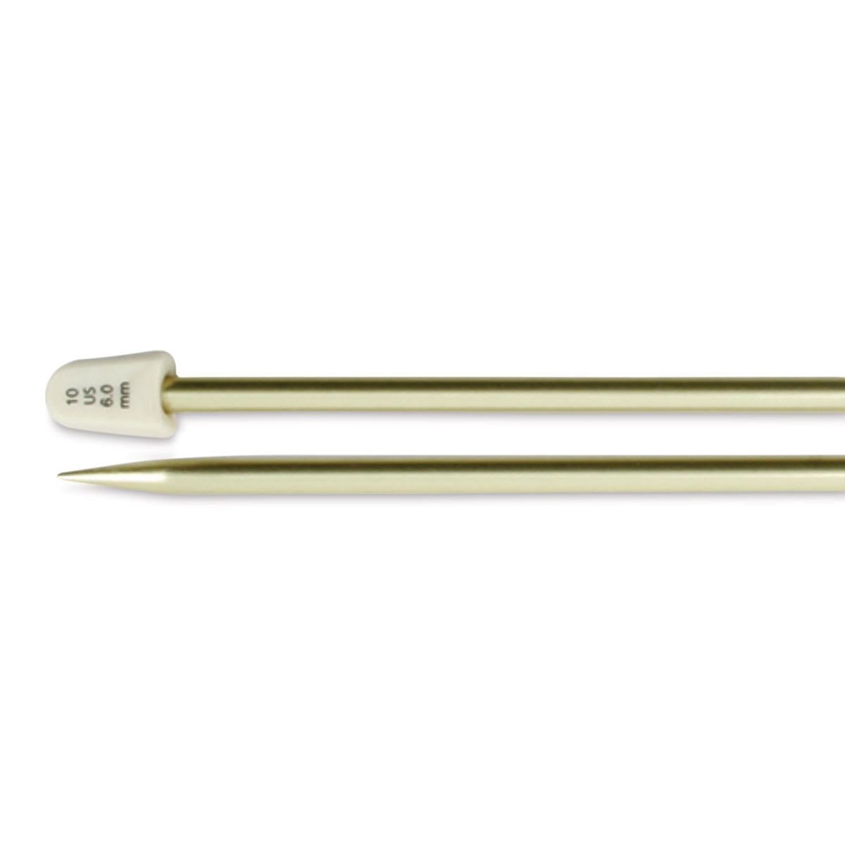 Susan Bates Silvalume Single Point Knitting Needles - Pkg of 2, 10", Size 10 - close-up