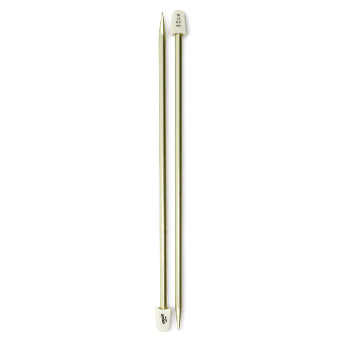 Susan Bates Silvalume Single Point Knitting Needles - Pkg of 2, 10", Size 10