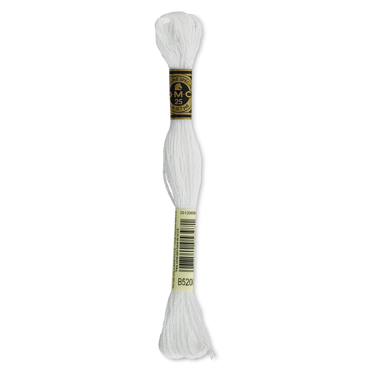 DMC Cotton Embroidery Floss - Snow White, 8-3/4 yards (Front of label)