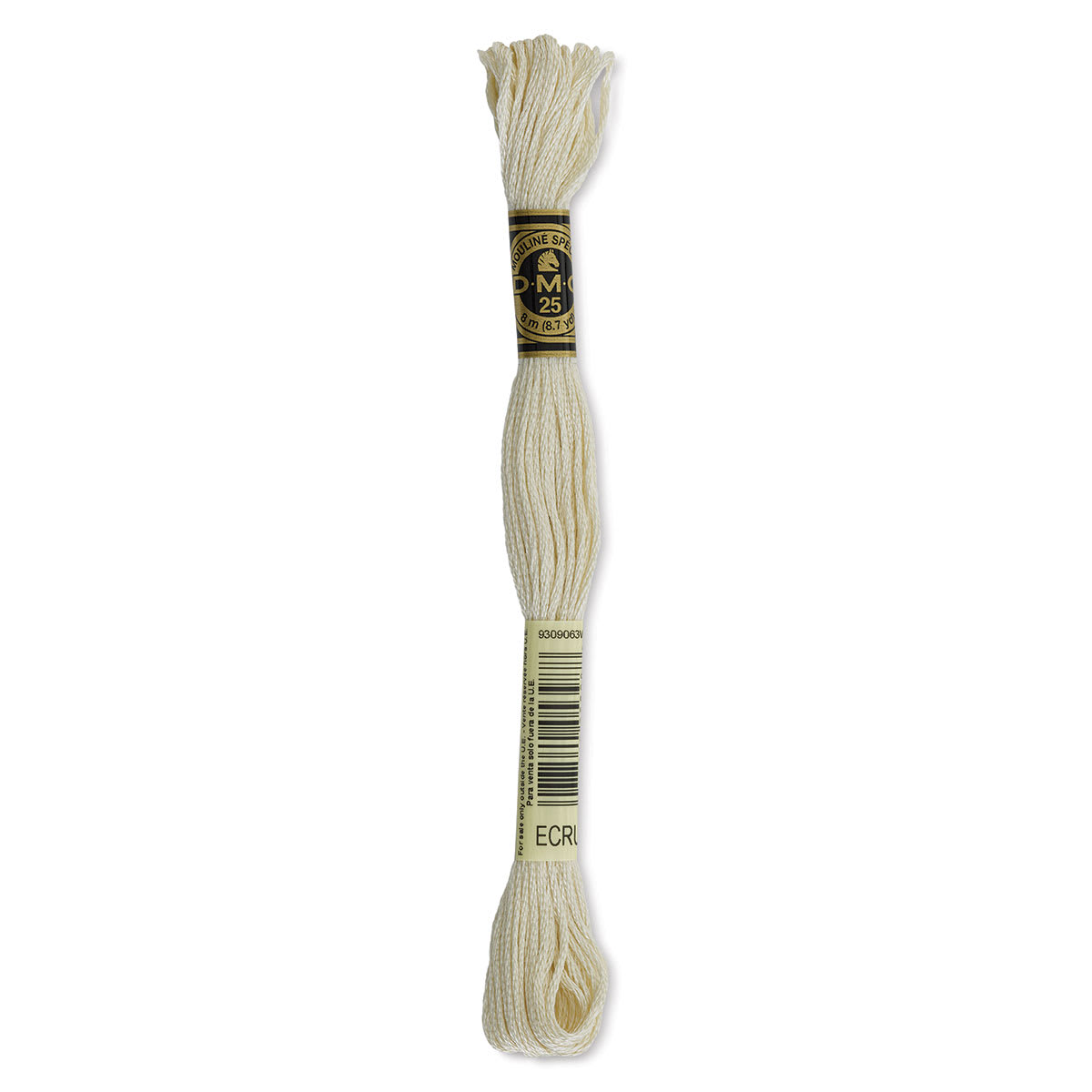 DMC Cotton Embroidery Floss - Ecru, 8-3/4 yards (Front of label)