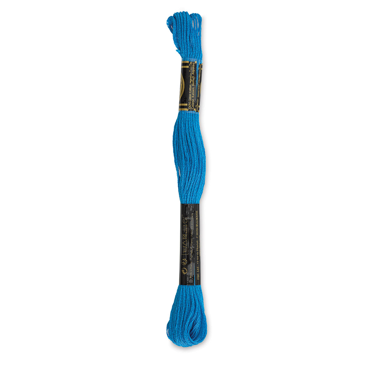 DMC Cotton Embroidery Floss - Dark Electric Blue, 8-3/4 yards (Back of label)