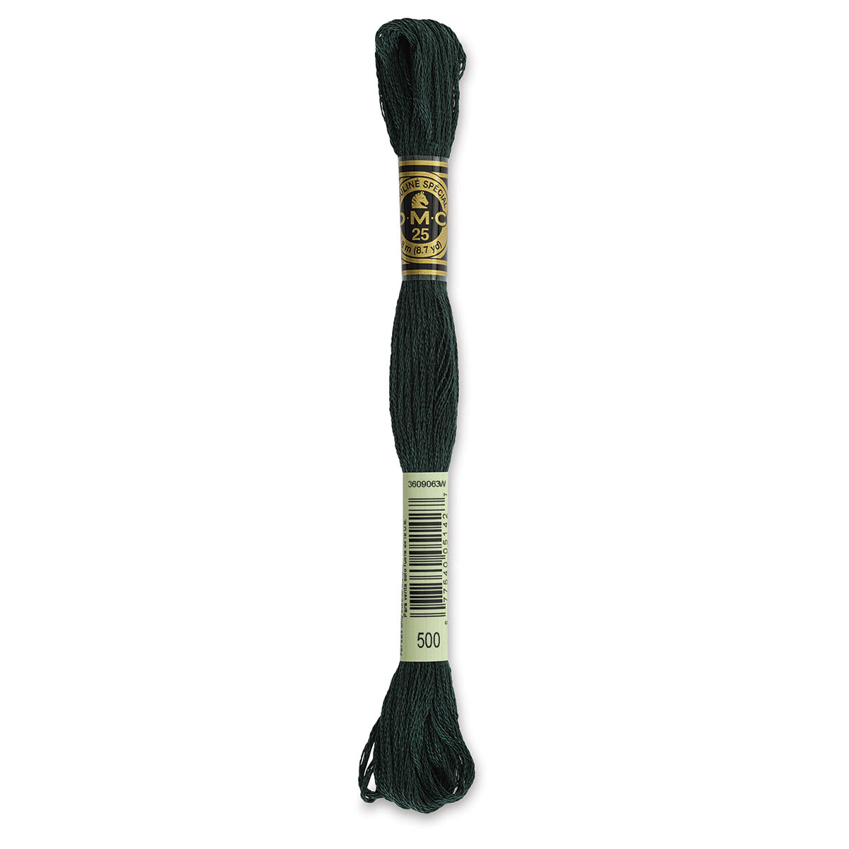 DMC Cotton Embroidery Floss - Very Dark Blue Green, 8-3/4 yards (Front of label)