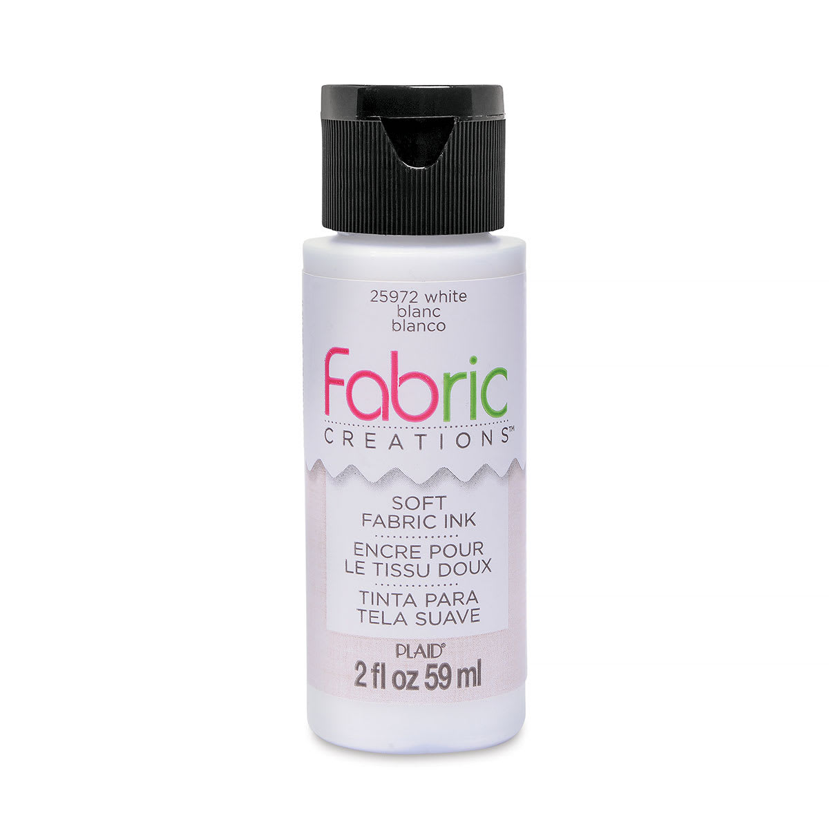 Plaid Fabric Creations Soft Fabric Ink - White, 2 oz