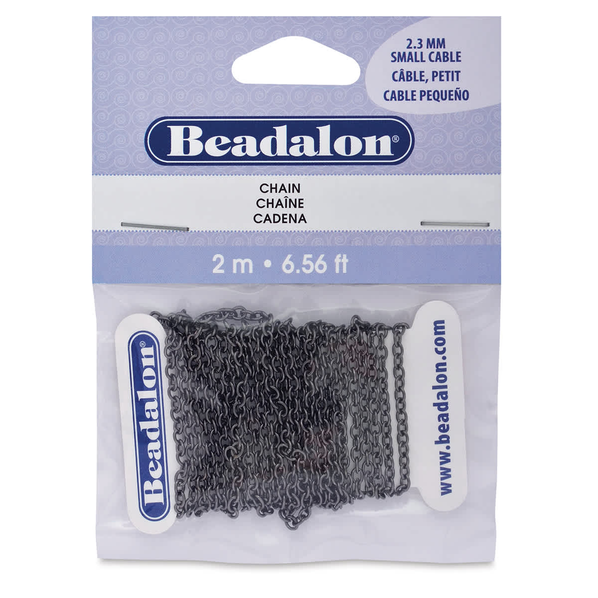 Beadalon Jewelry Chain - Front of Hematite Small Chain package