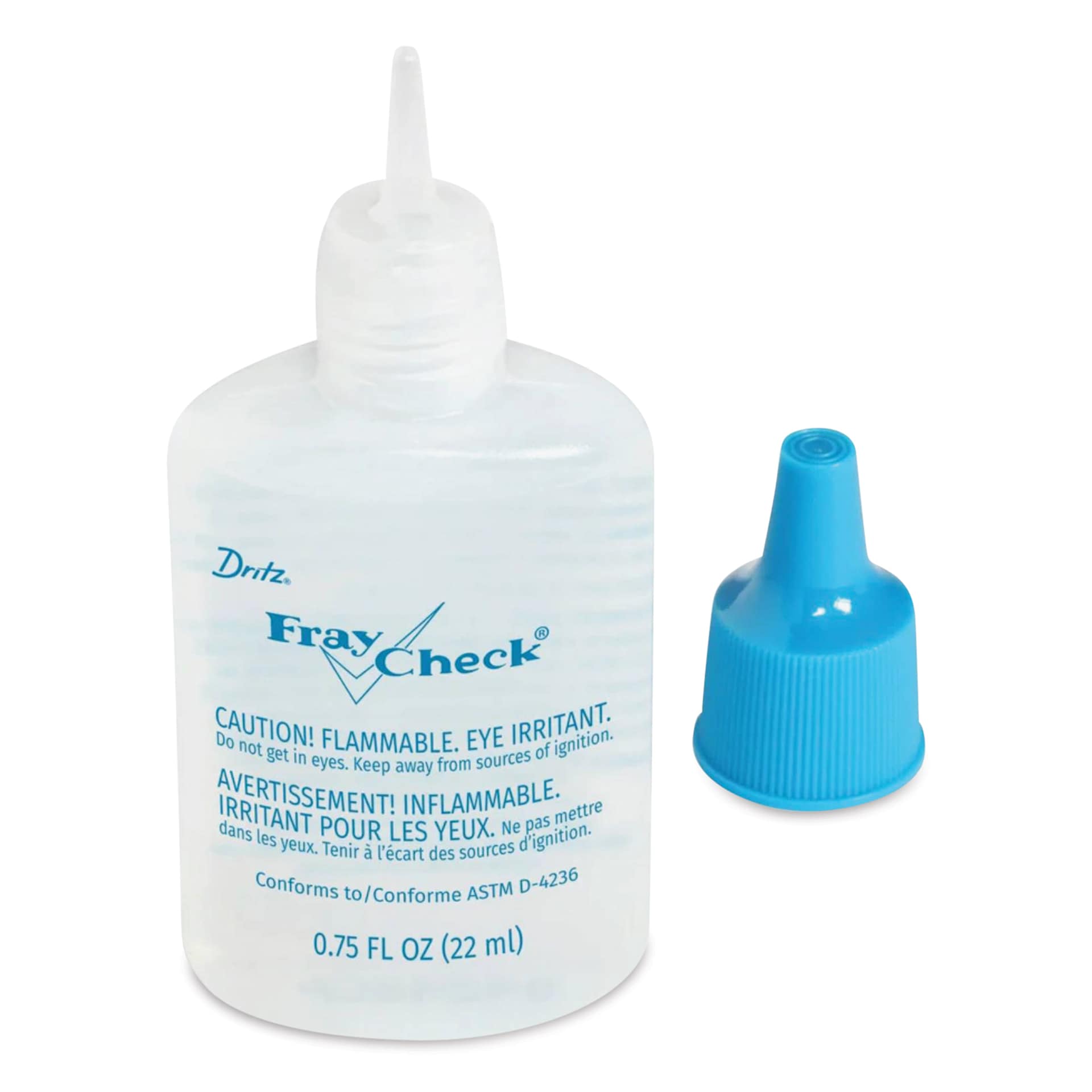 Dritz Fray Check Liquid Seam Sealant - .75 oz Bottle with cap removed