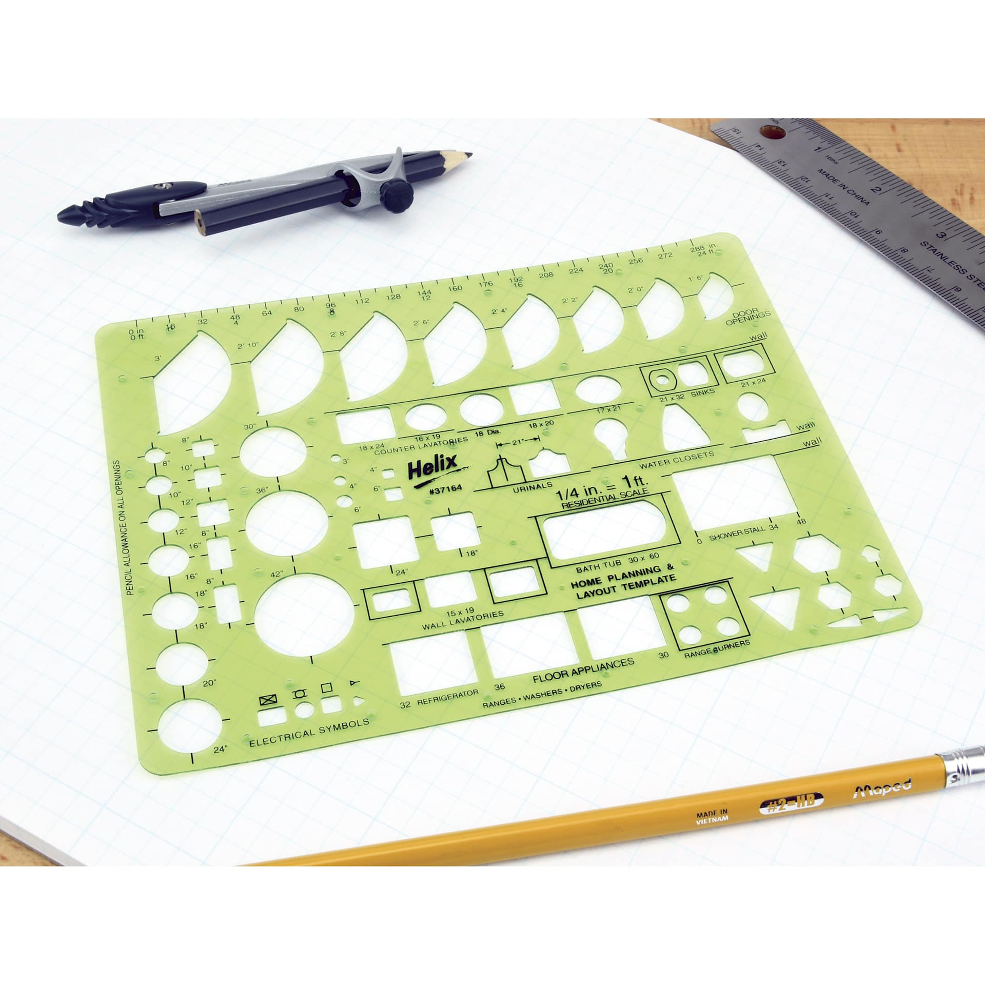 Helix Architectural Template - Home Planning, 6.13" x 9.75"