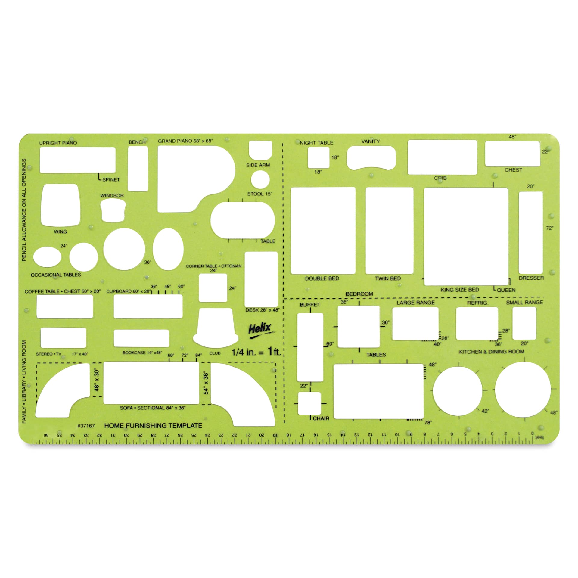 Helix Architectural Template - Home Furnishings, 6.13" x 12.5", out of packaging