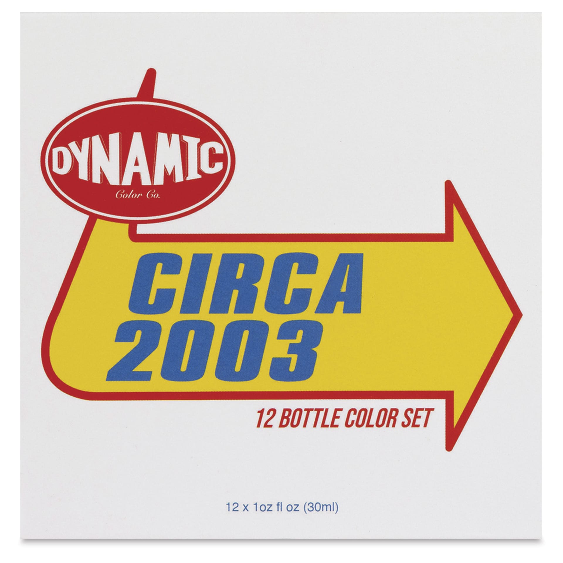 Dynamic Color Tattoo Ink - Set of 12, Circa 2003 Set, 1 oz bottles, front of packaging