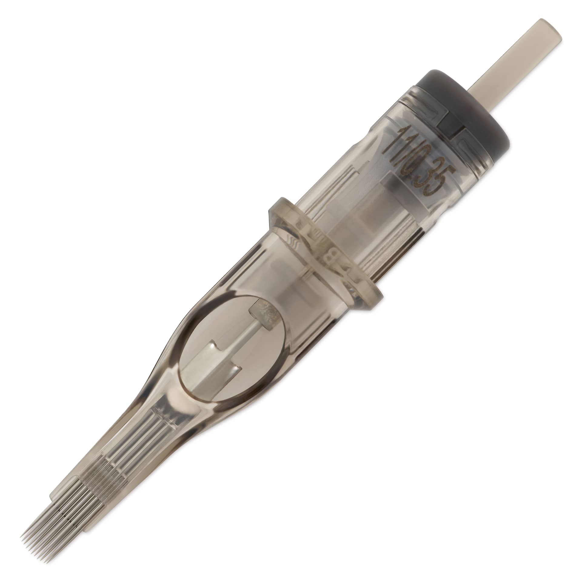 Peak Quartz Curved Magnum Medium Taper Tattoo Needle Cartridges - #12, 11 Needles, Pkg of 20, single needle
