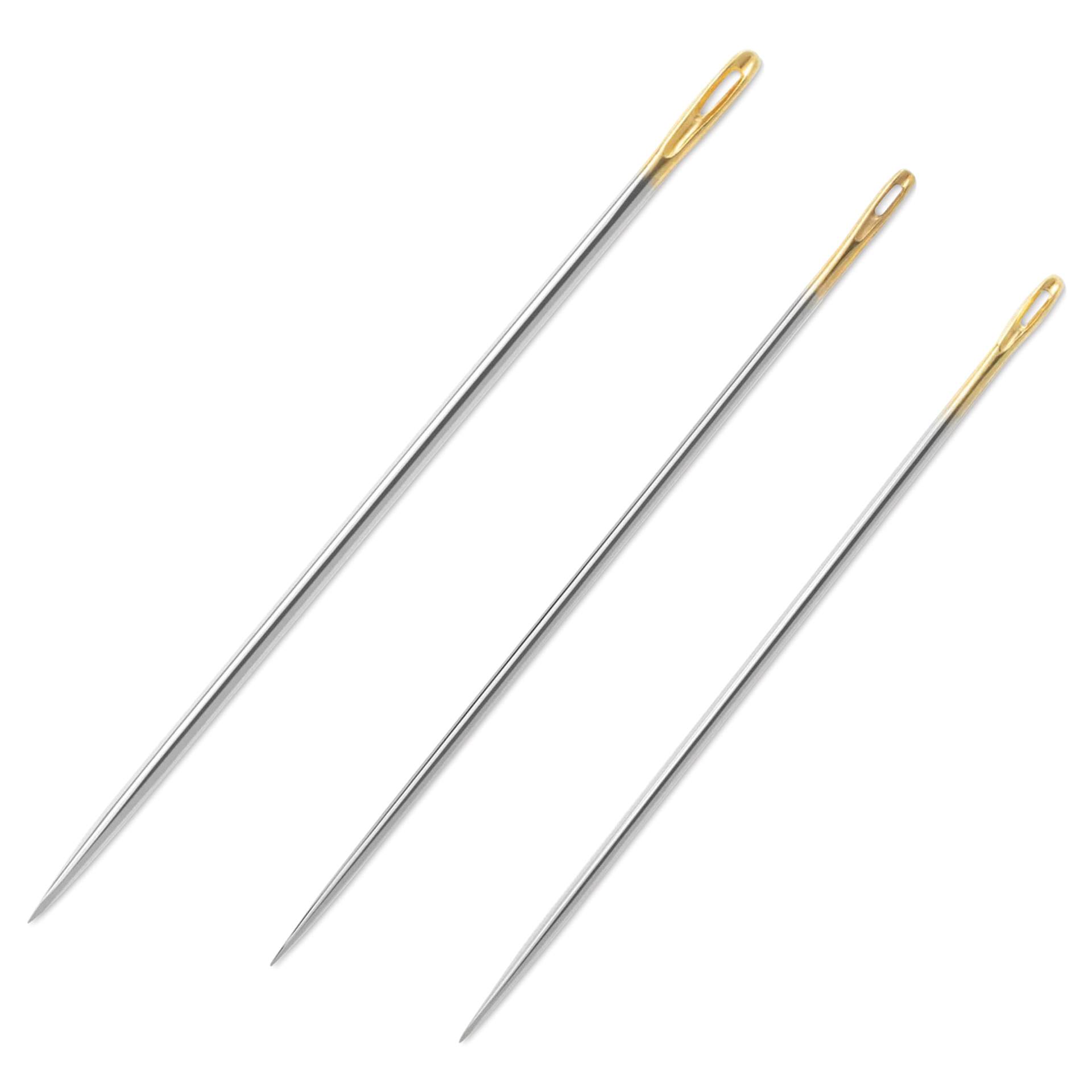 Dritz Gold-Eye Quilting Between Needles, close-up of needles