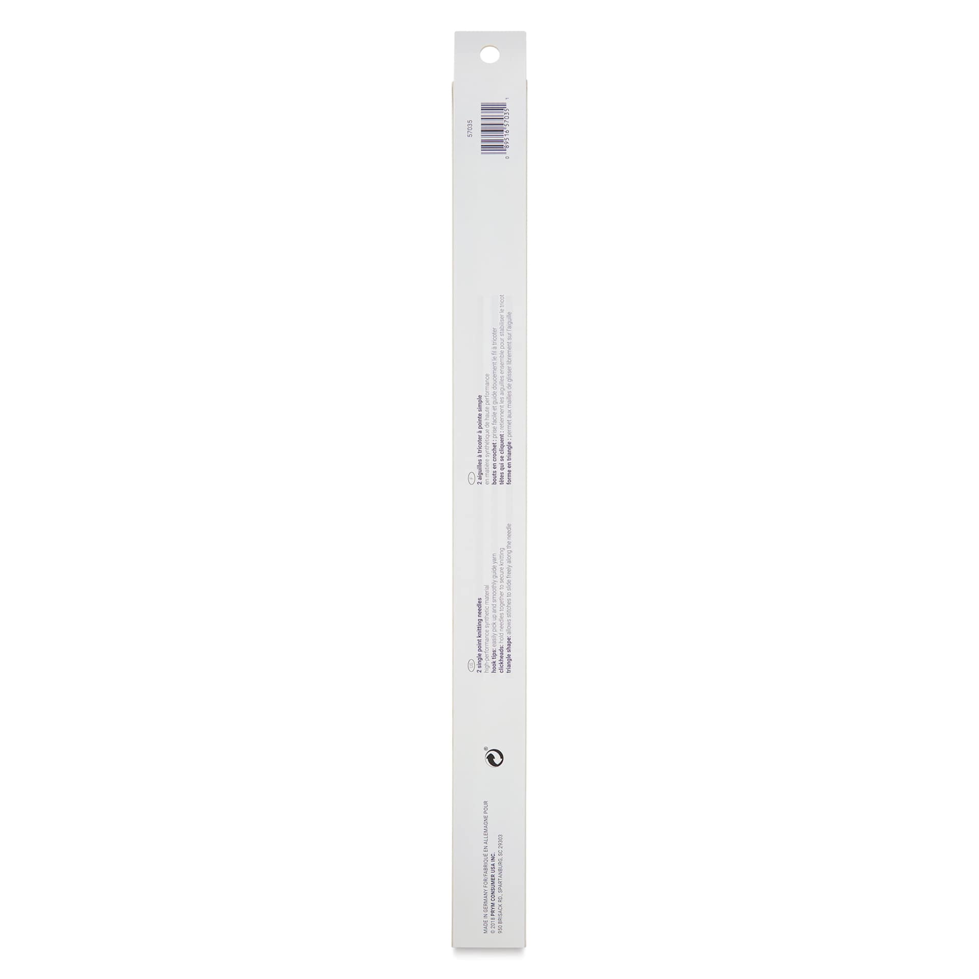 Prym Ergonomics Single Point Knitting Needles - Size 13, 14" - back of packaging