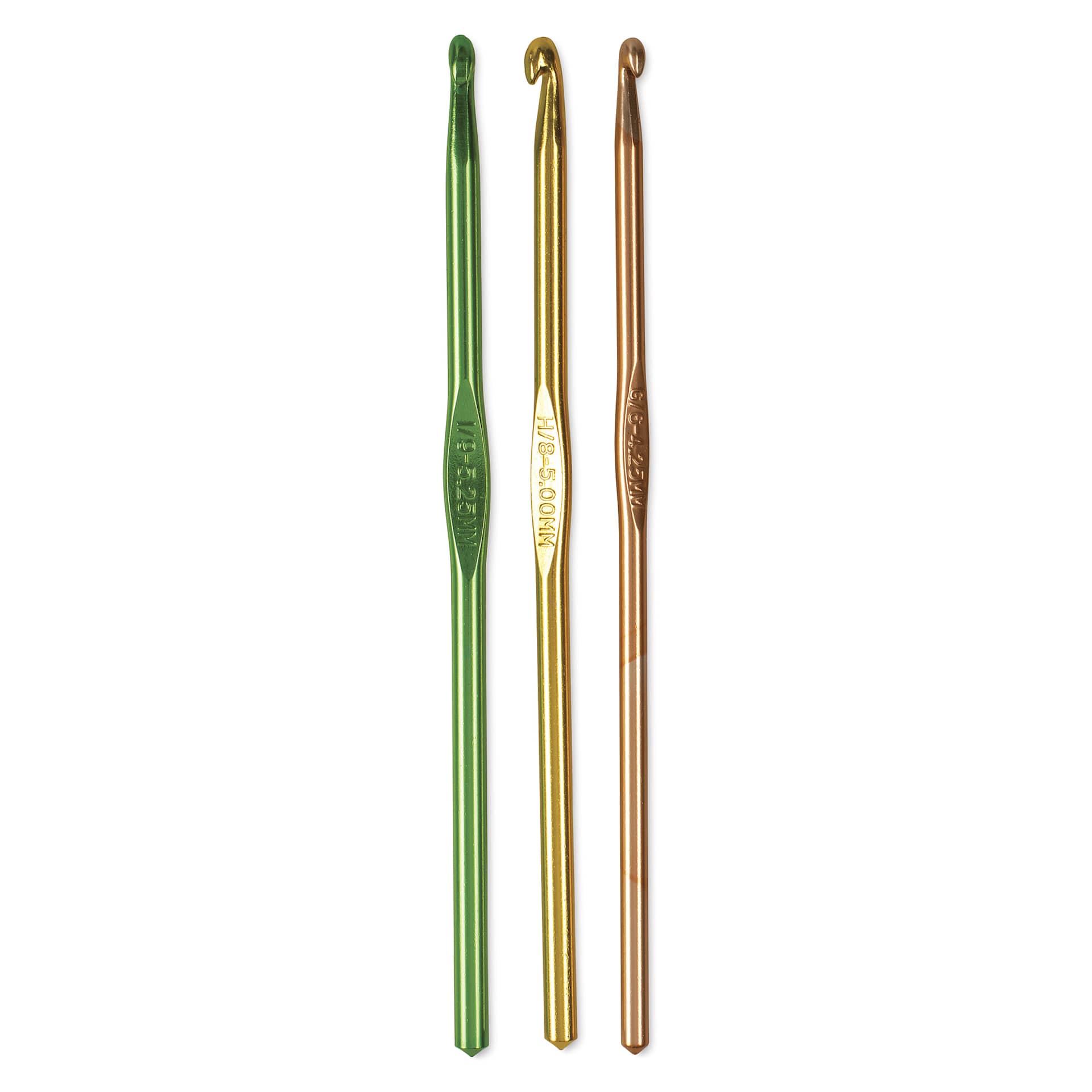 Boye Aluminum Crochet Hooks - Set of 3, US G/H/I