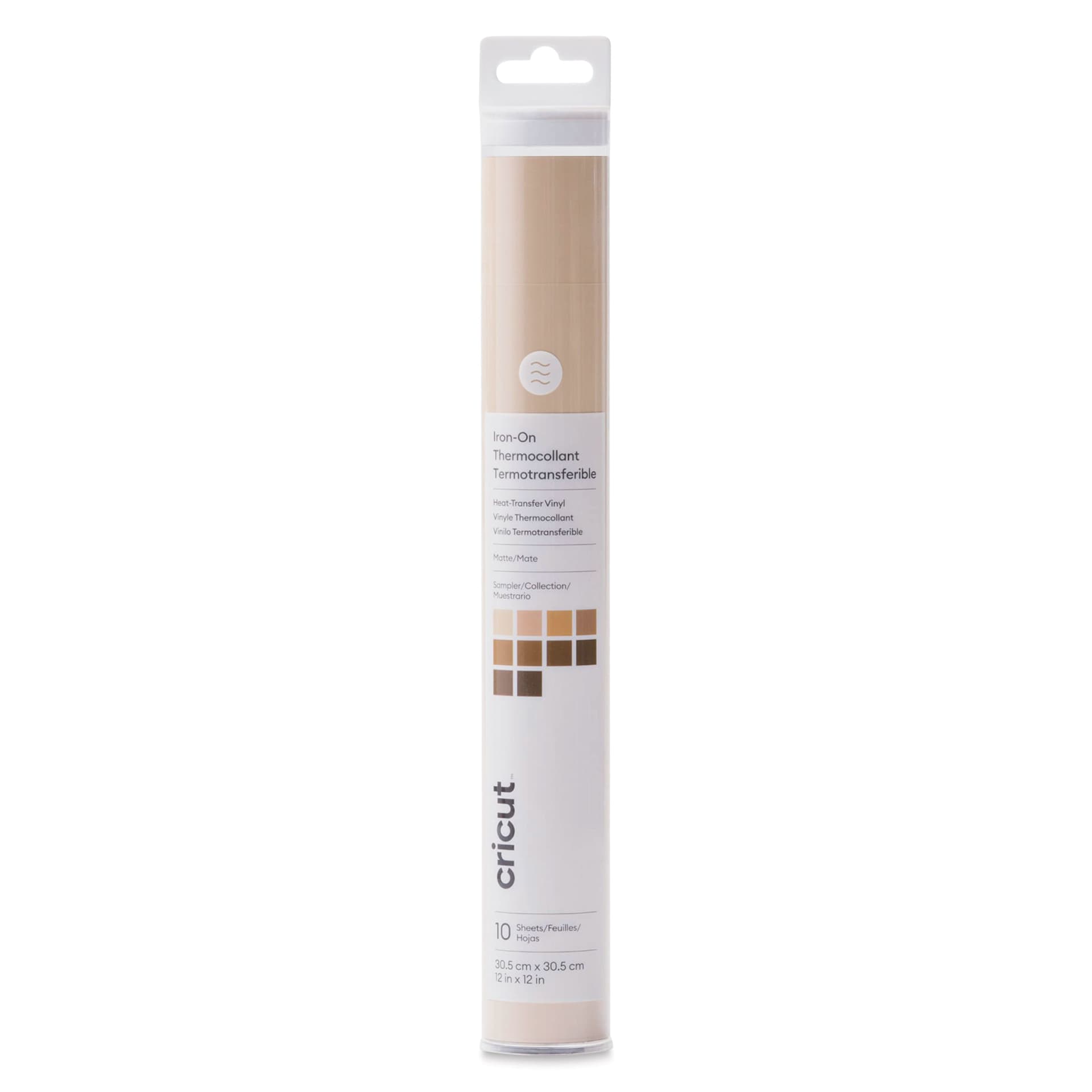 Cricut Iron-On Heat Transfer Vinyl - Skin Tone Sampler, Pkg of 10, front of the packaging