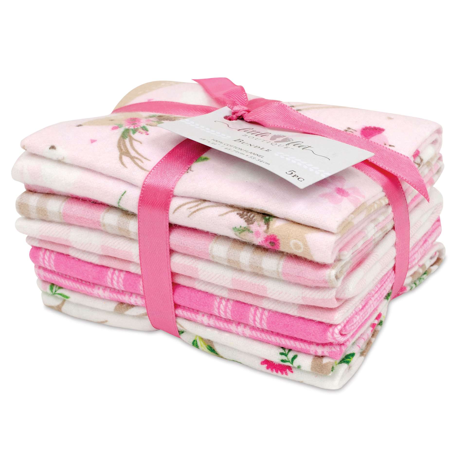 Little Feet Boutique Flannel Fat Quarter Bundle - Pkg of 5, Wild and Free