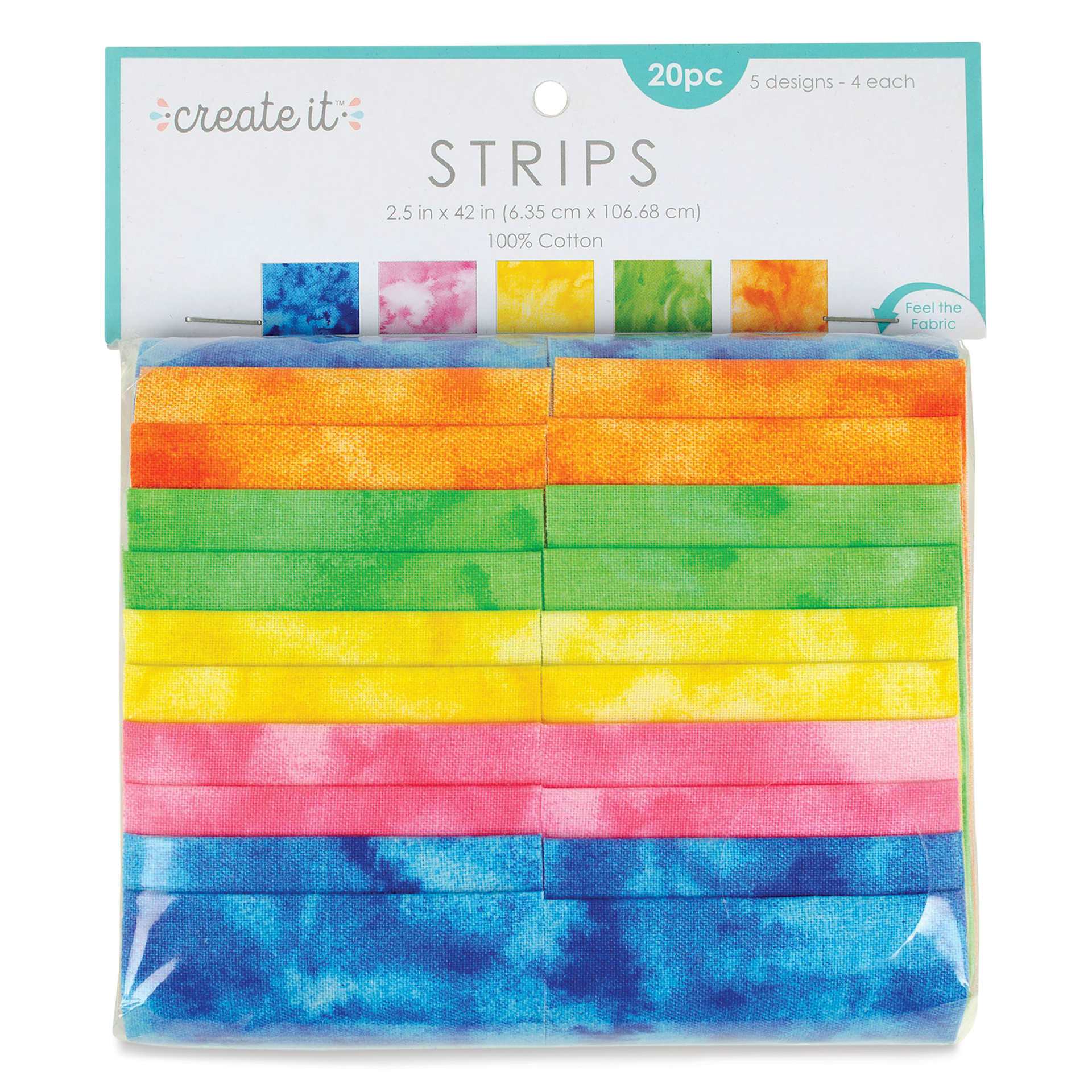 Create It Fabric Strips - Pkg of 20, Texture Designs, 2.5" x 42" front of packaging