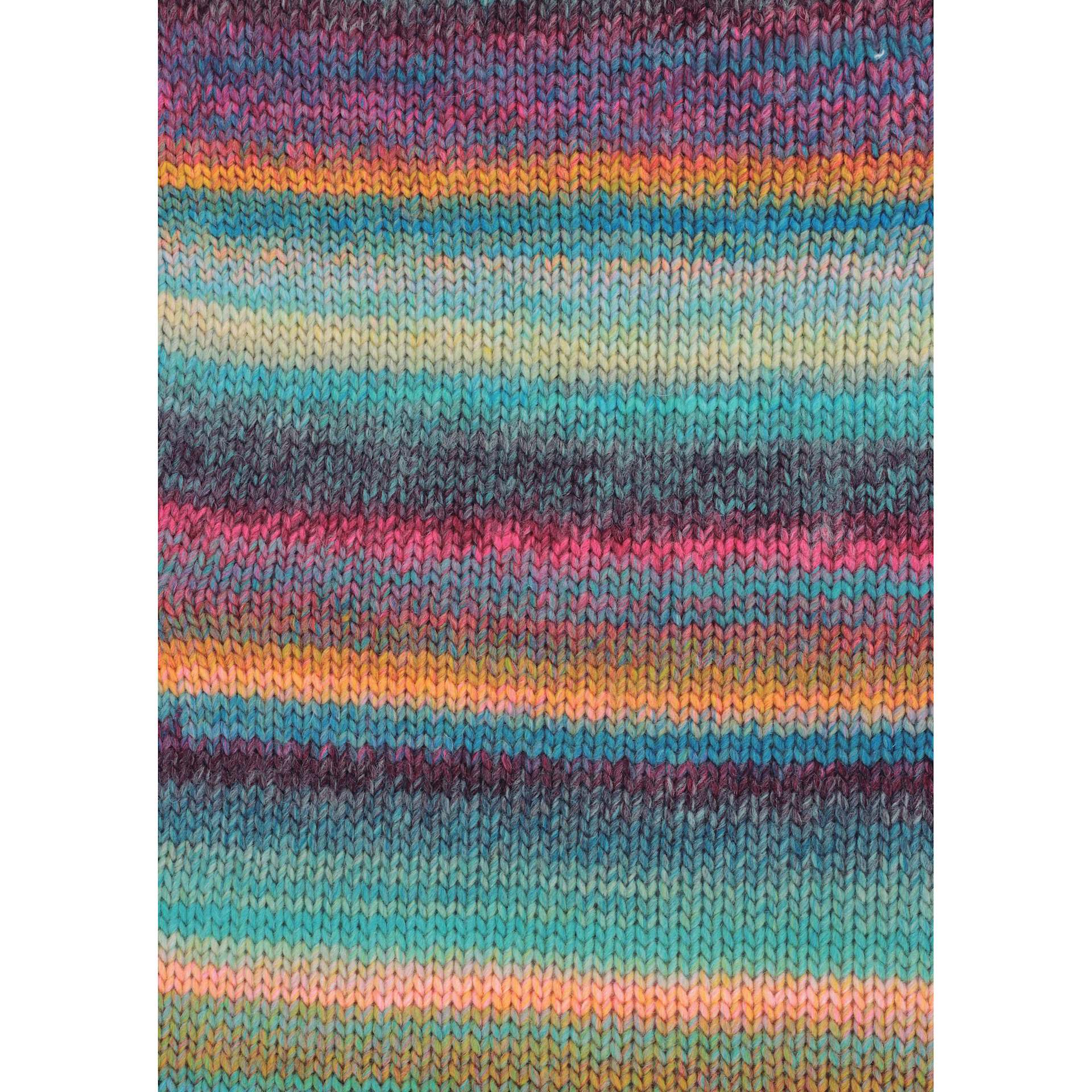 Sample made with DMC Pirouette XL Yarn 1104 Blue Orange