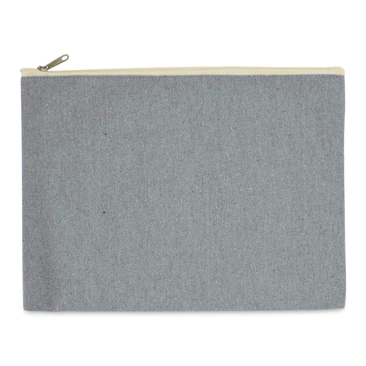 Harvest Import Recycled Canvas Zipper Pouches - Side view of large Zipper pouch