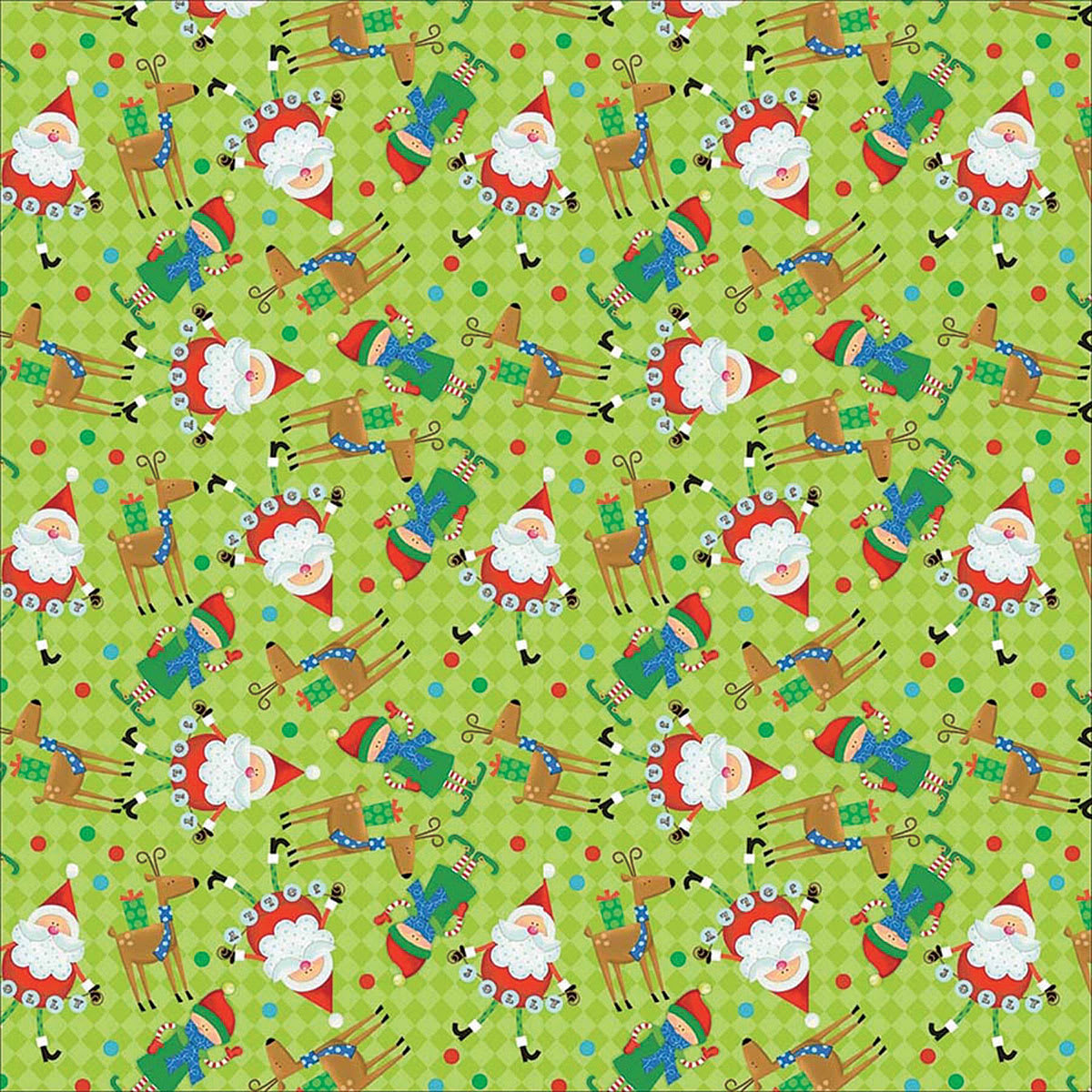 Hav-A-Hank Novelty Bandana - Santa and Elf, 22" W x 22" L