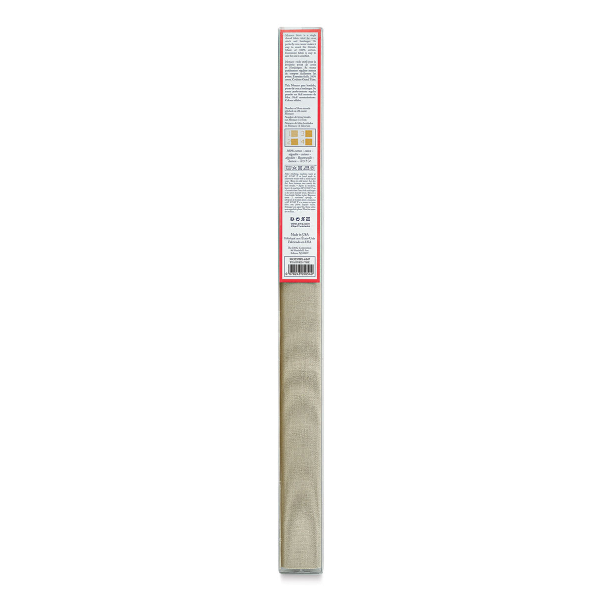 DMC Charles Craft Monaco Cloth Roll - Tea Dyed, 20" x 24" (Back of packaging)