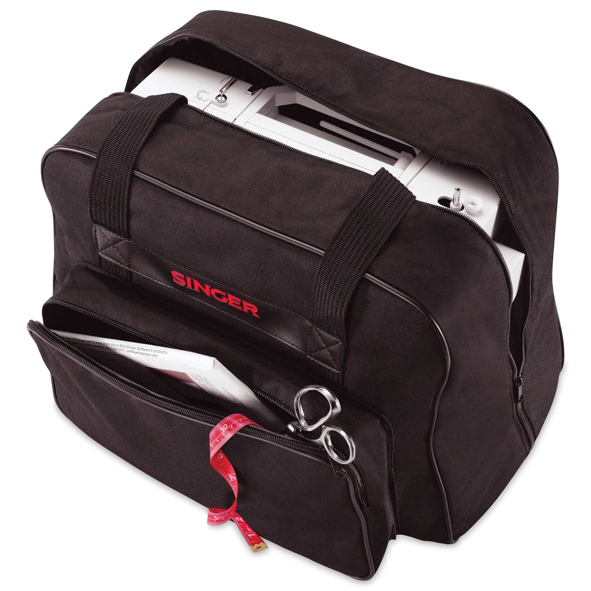 Singer Universal Sewing Machine Canvas Tote Bag, opened pockets