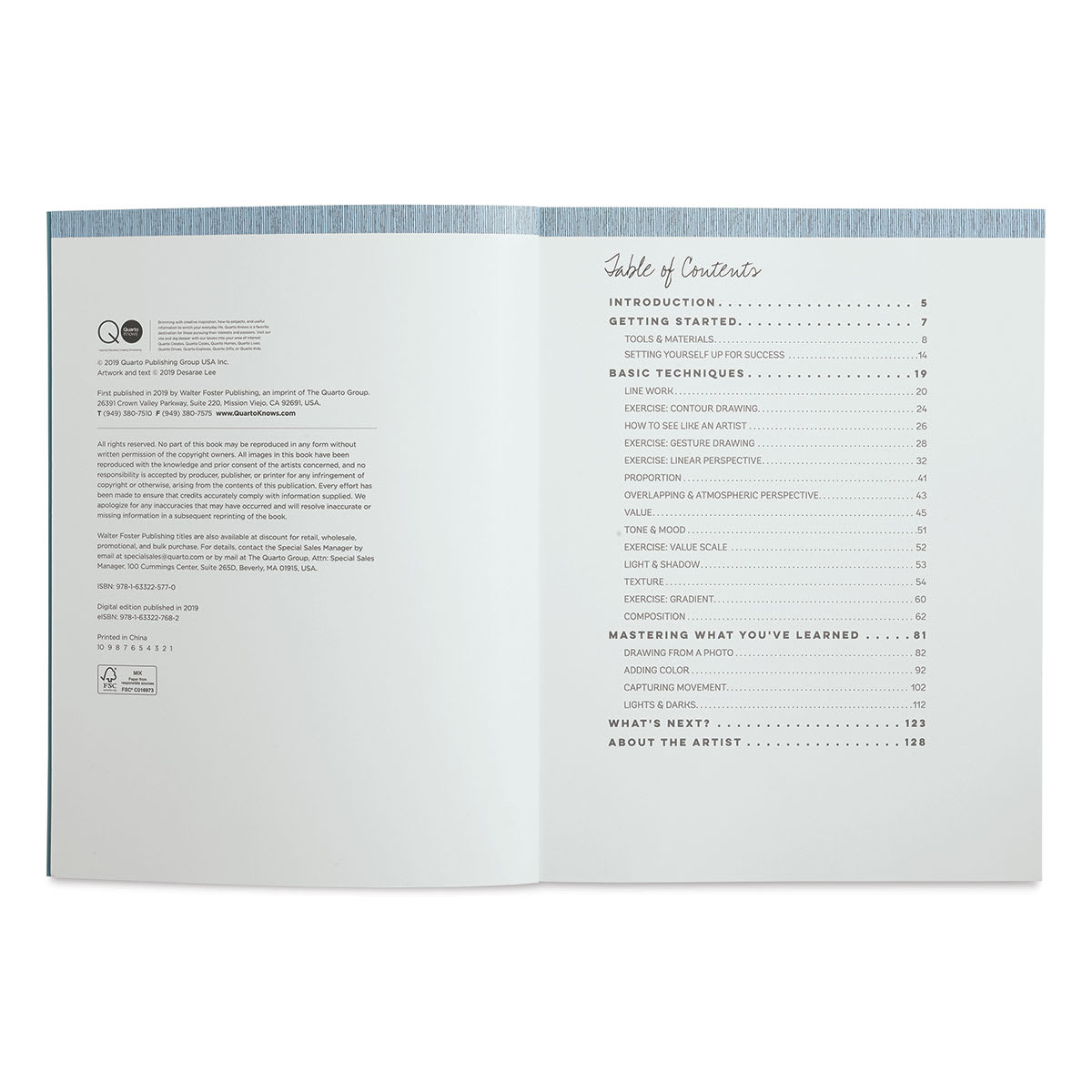 Portfolio: Beginning Pen & Ink - Inside Table of Contents

