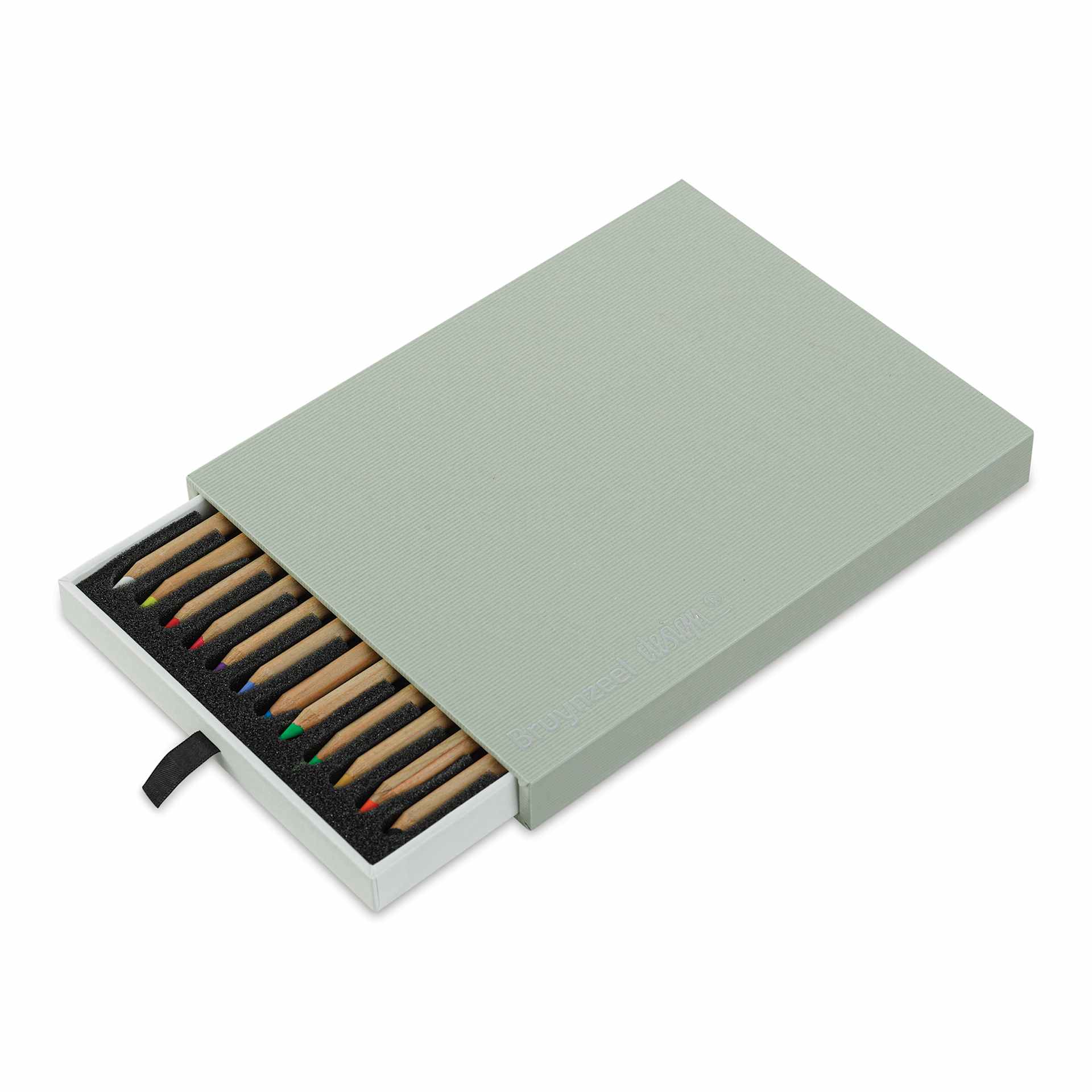 Bruynzeel Design Pastel Pencils - Assorted Colors, Set of 12 (with drawer pulled out)