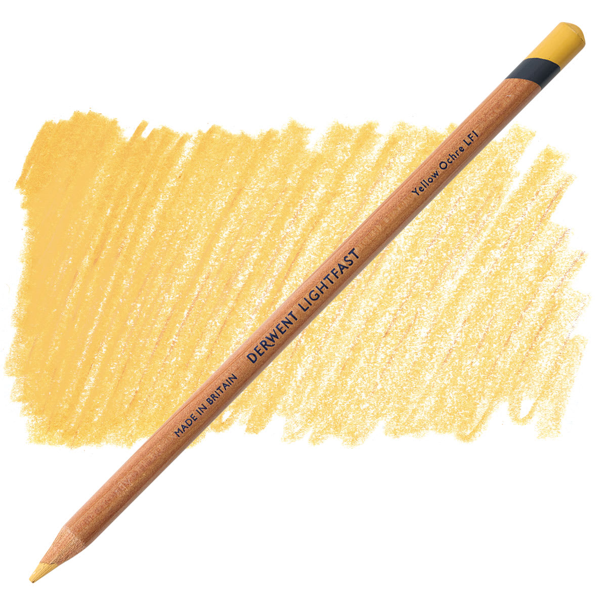Derwent Lightfast Colored Pencil - Yellow Ochre pencil and swatch