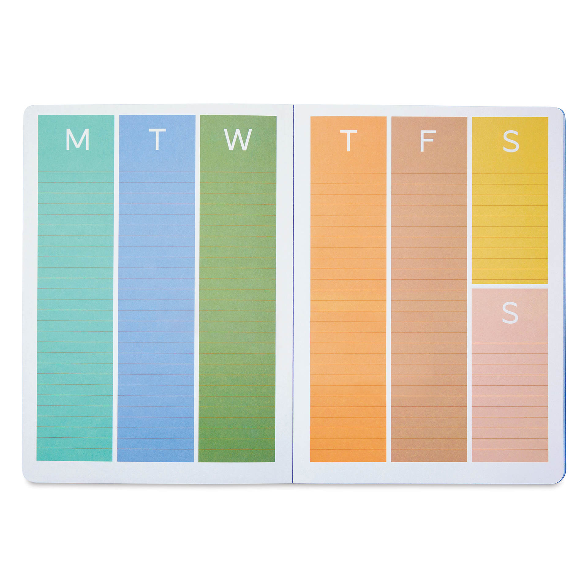 Kikkerland Inkerie Undated Weekly Planner, open
